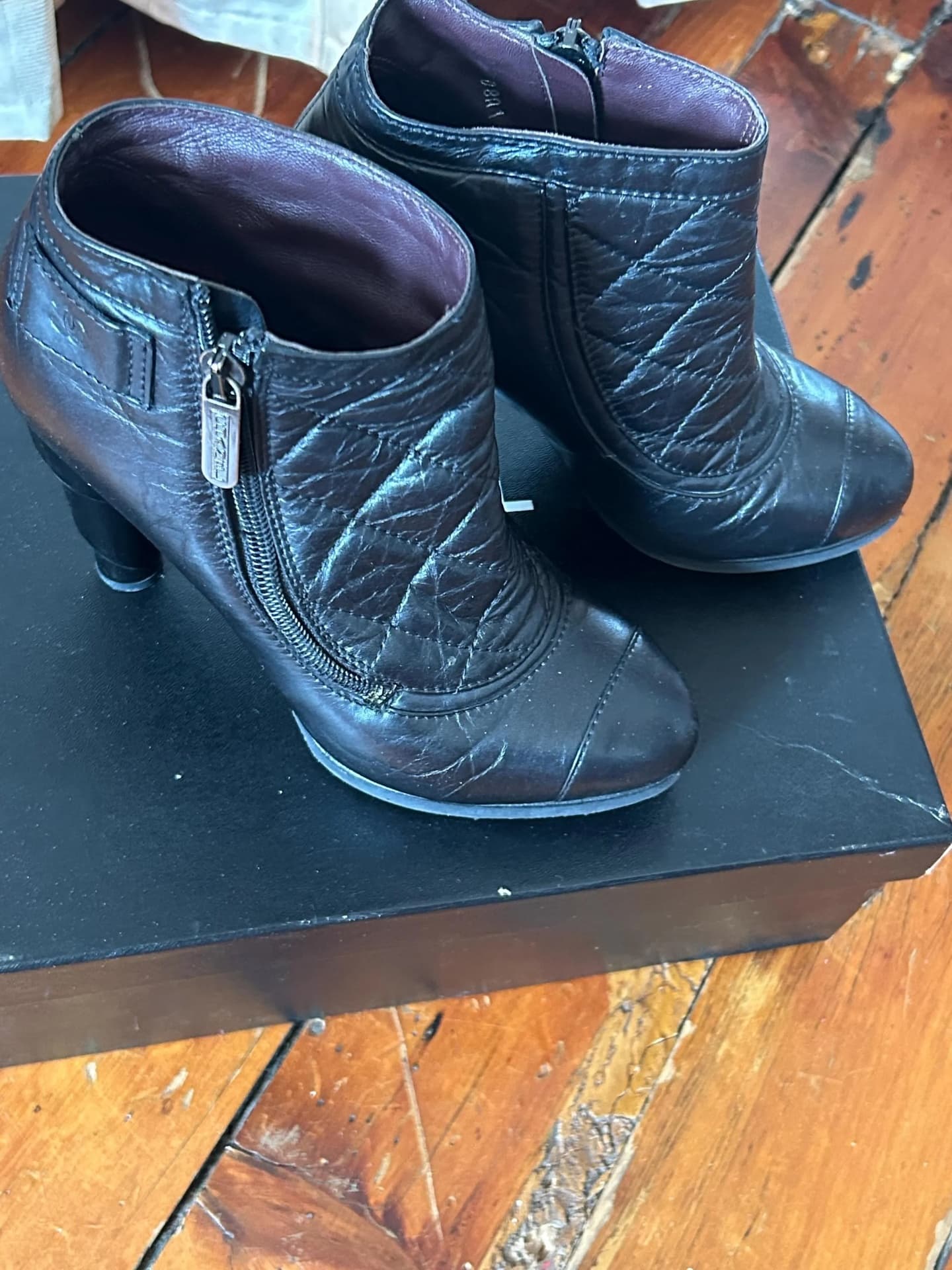 Chanel Black Quilted Cap Toe Ankle Booties