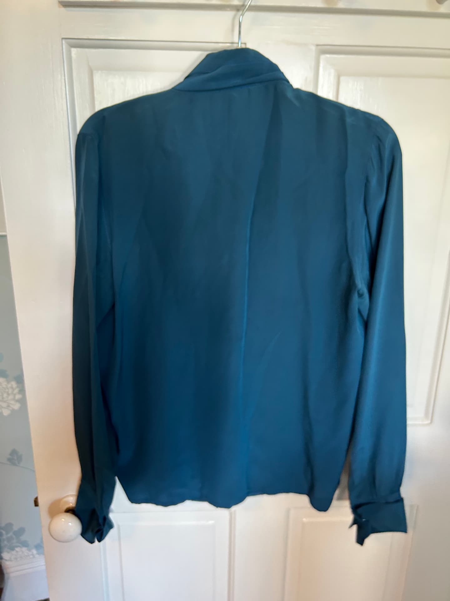 Chanel Pleated Silk Blouse with Self Tie