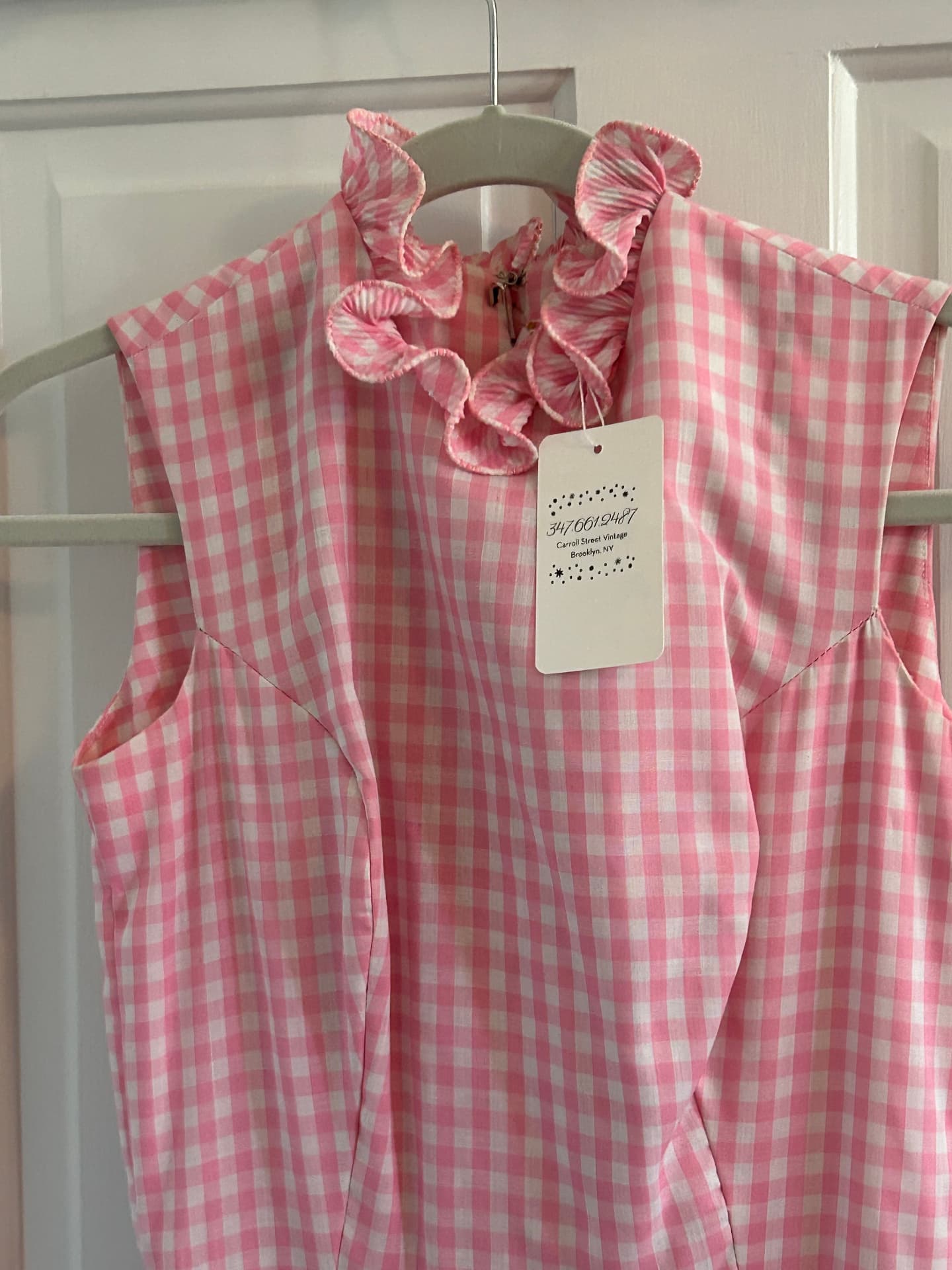 Pink Gingham Maxi Dress