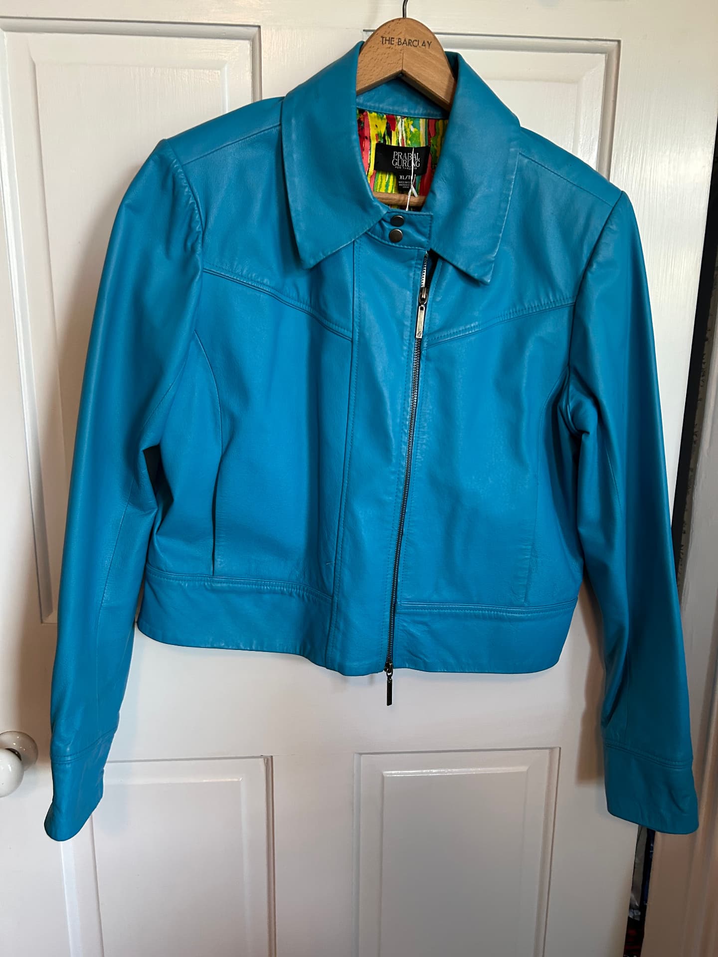Prabal Gurung for Target Turquoise Leather Jacket