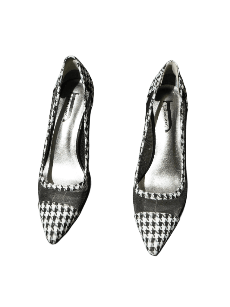 J. Renee Houndstooth Mesh Cap-Toe Stiletto Pump