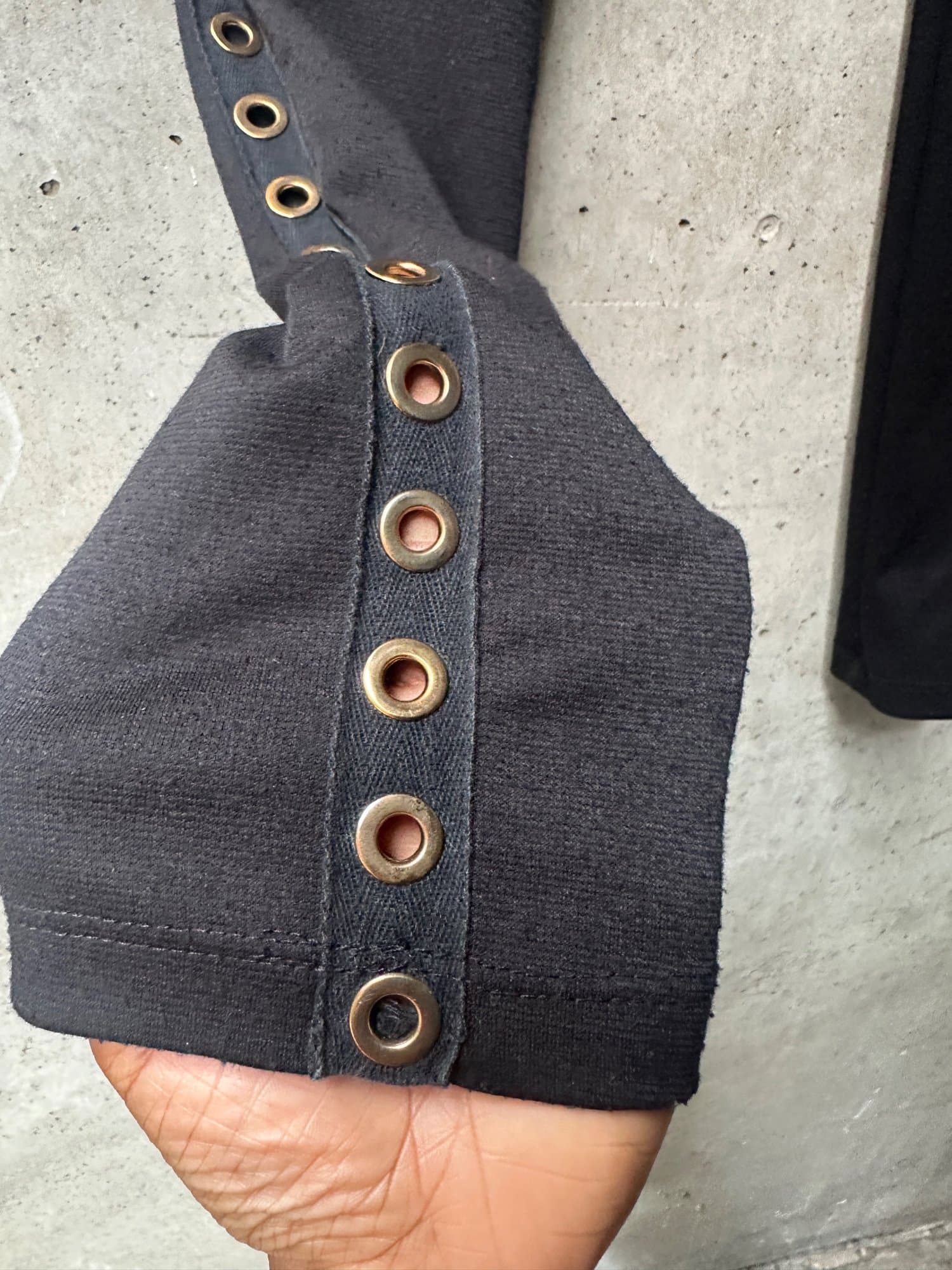 Black Leggings with Grommet Detail
