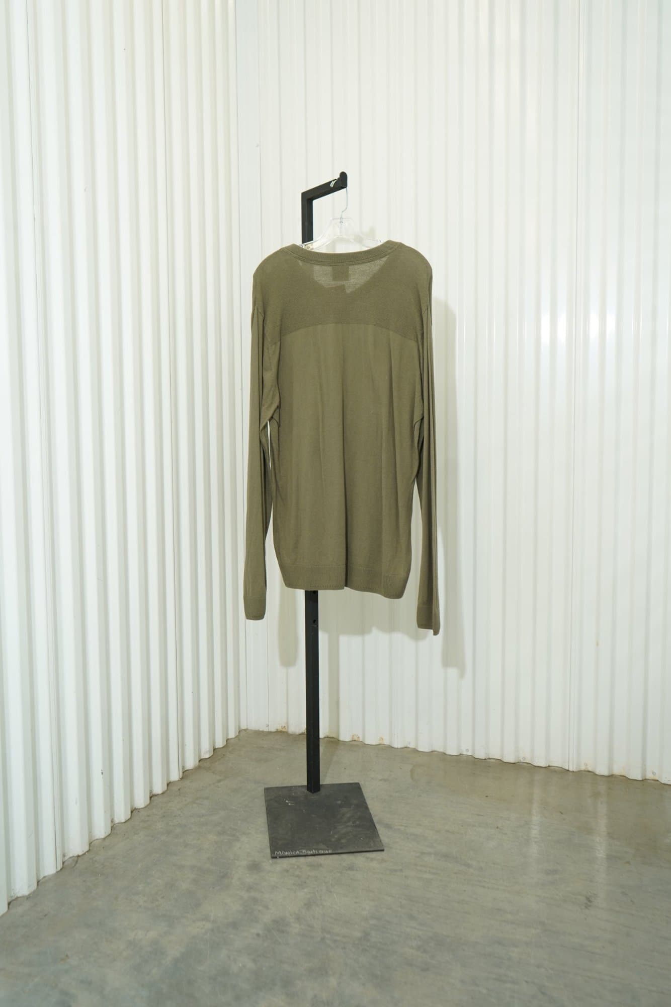 80s Oakley Sage Green V Neck 100% Cotton Long-Sleeve Sweater