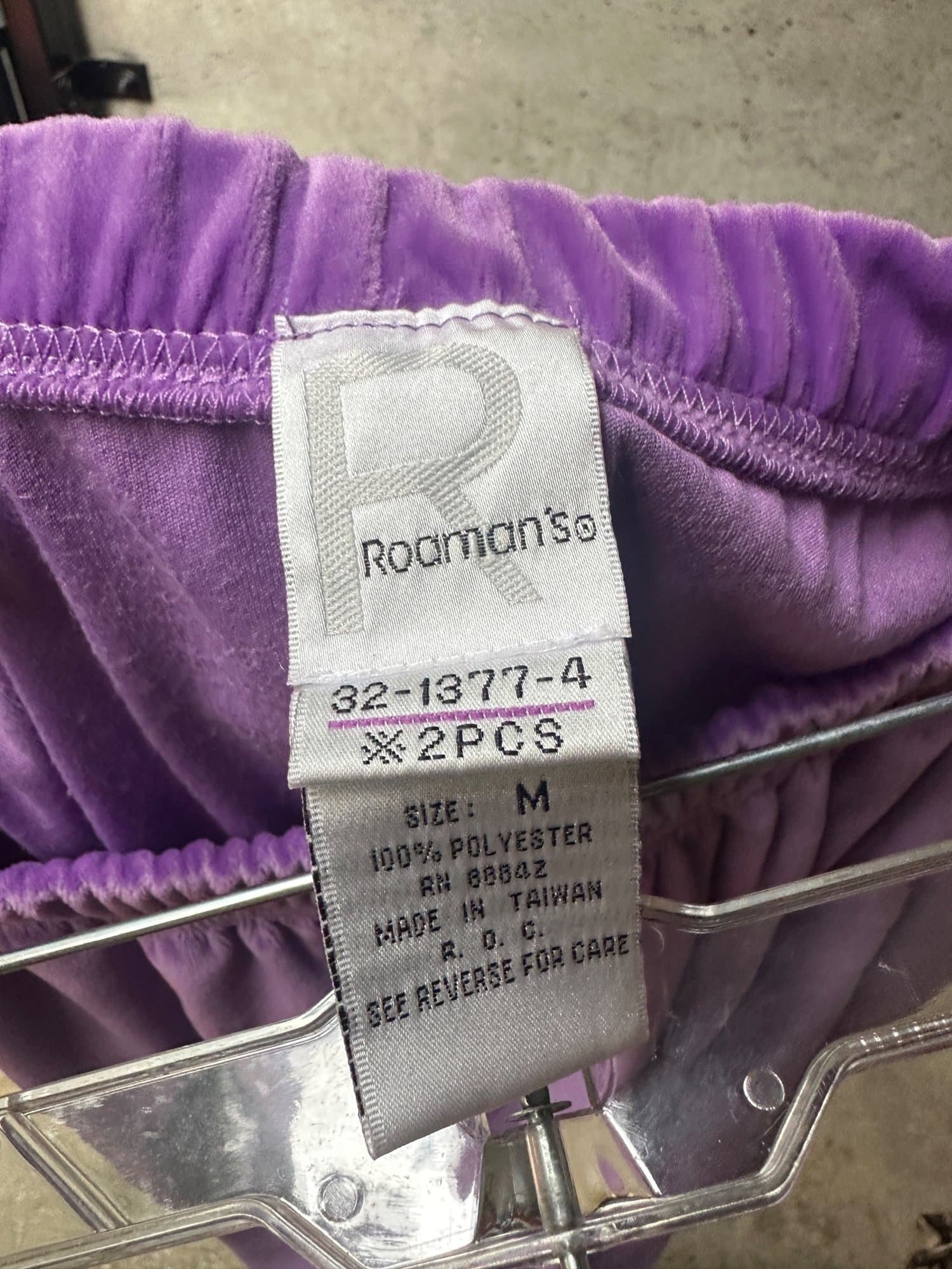 2000s Roaman's Purple Velour Sweatpants