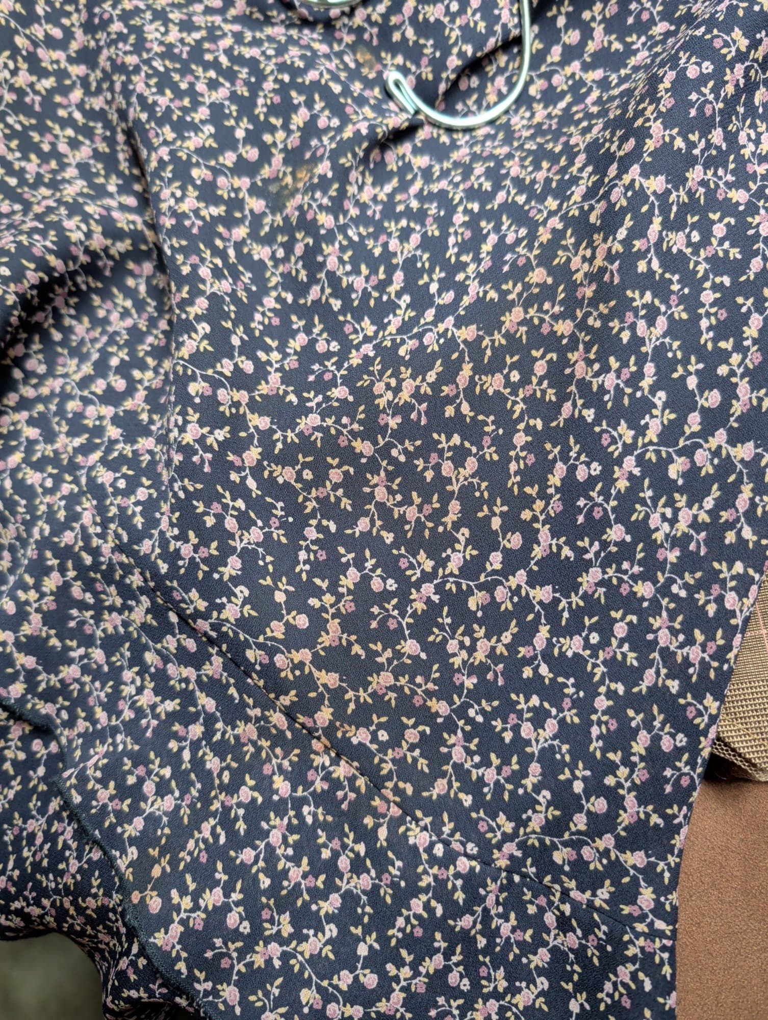 90s Lane Bryant Floral Print Ruffle Hem Midi Skirt