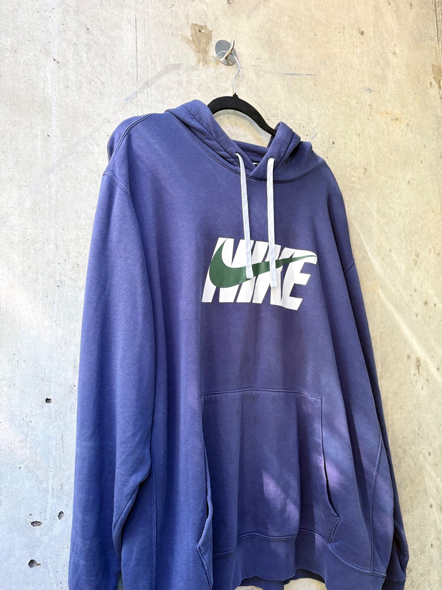 Y2K / early 2000s Prussian Blue white/green Nike hoodie