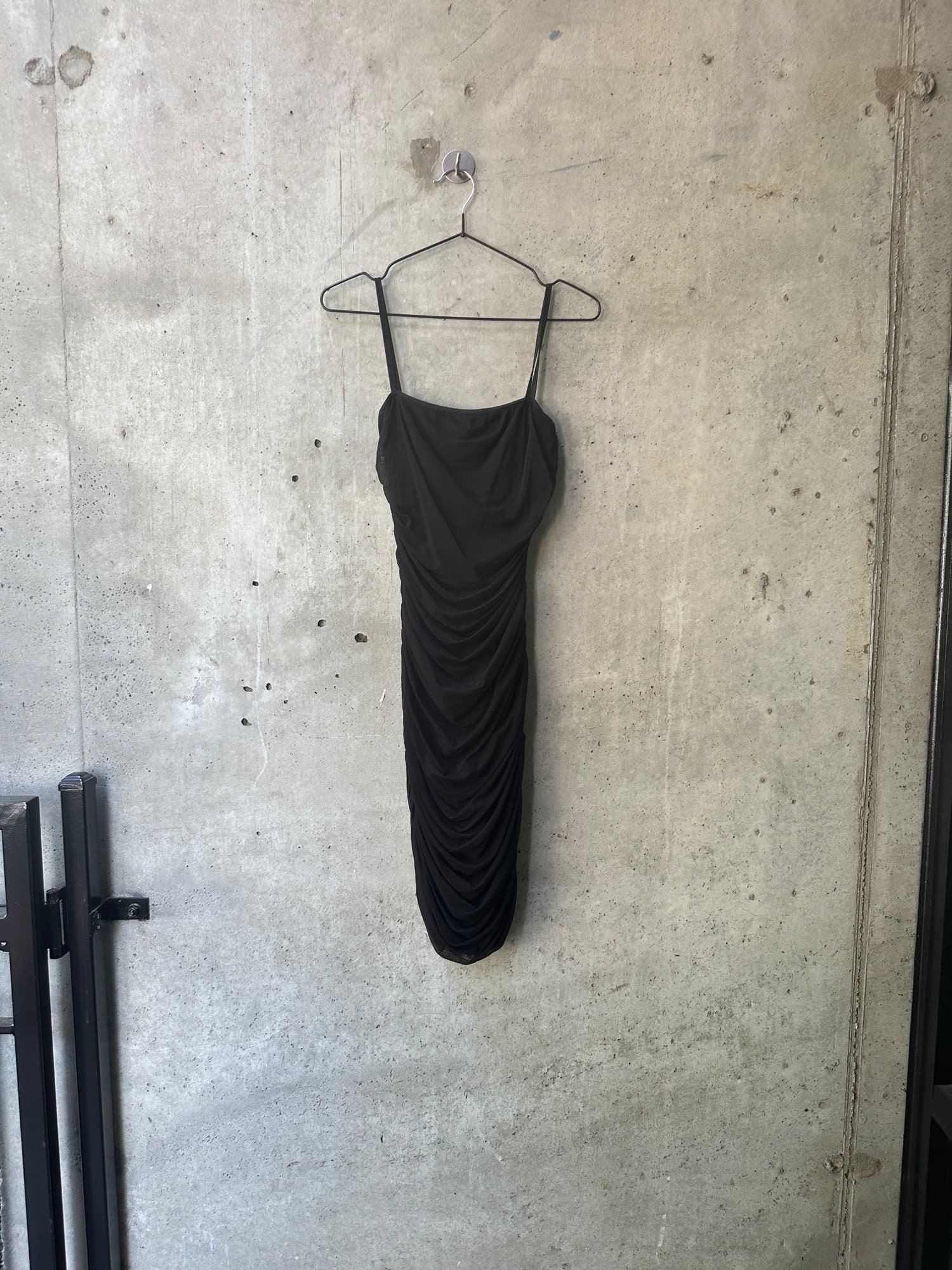2010s-2020s disclosure Black Ruched Bodycon Dress