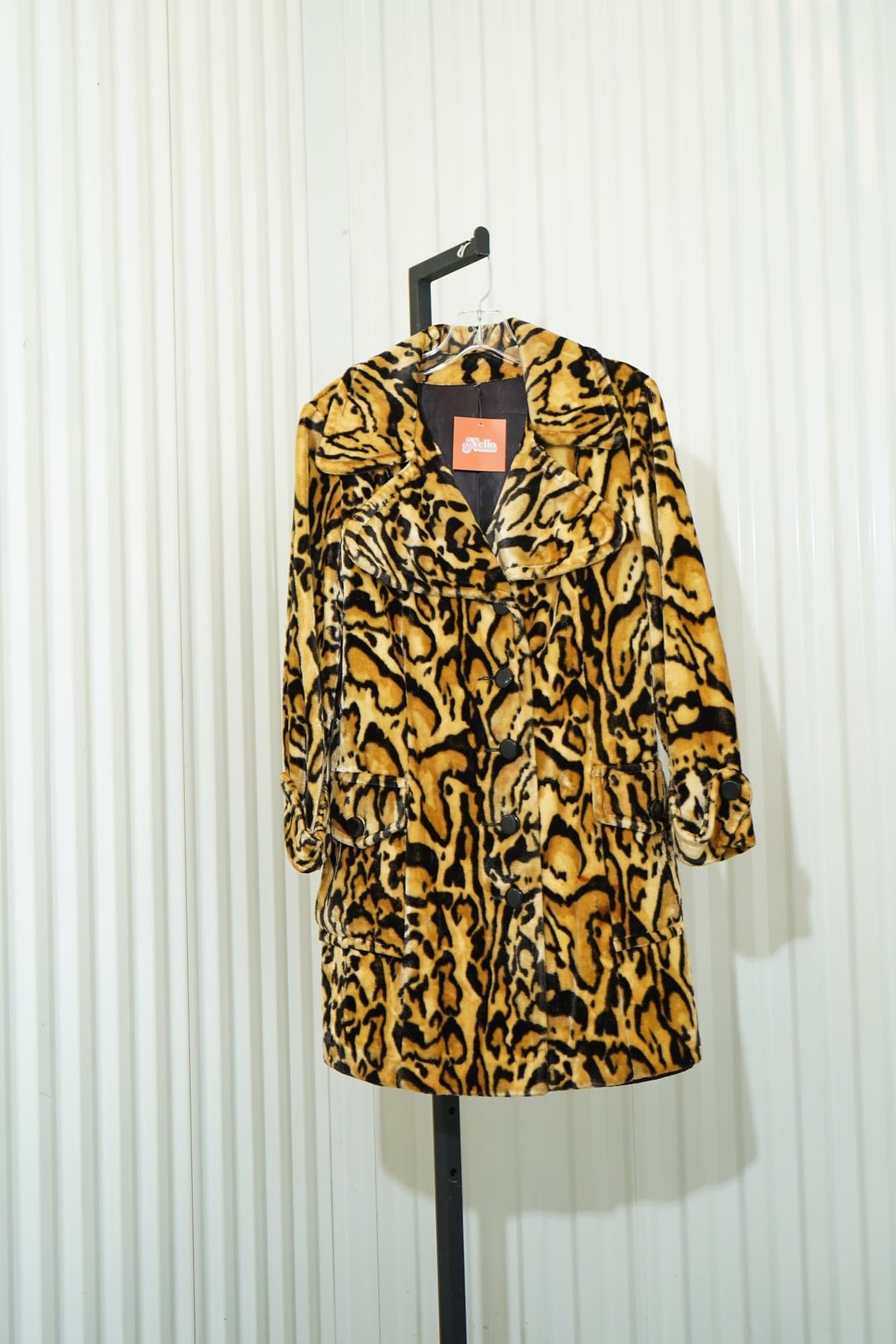 80s Tiger Print Faux Fur Coat