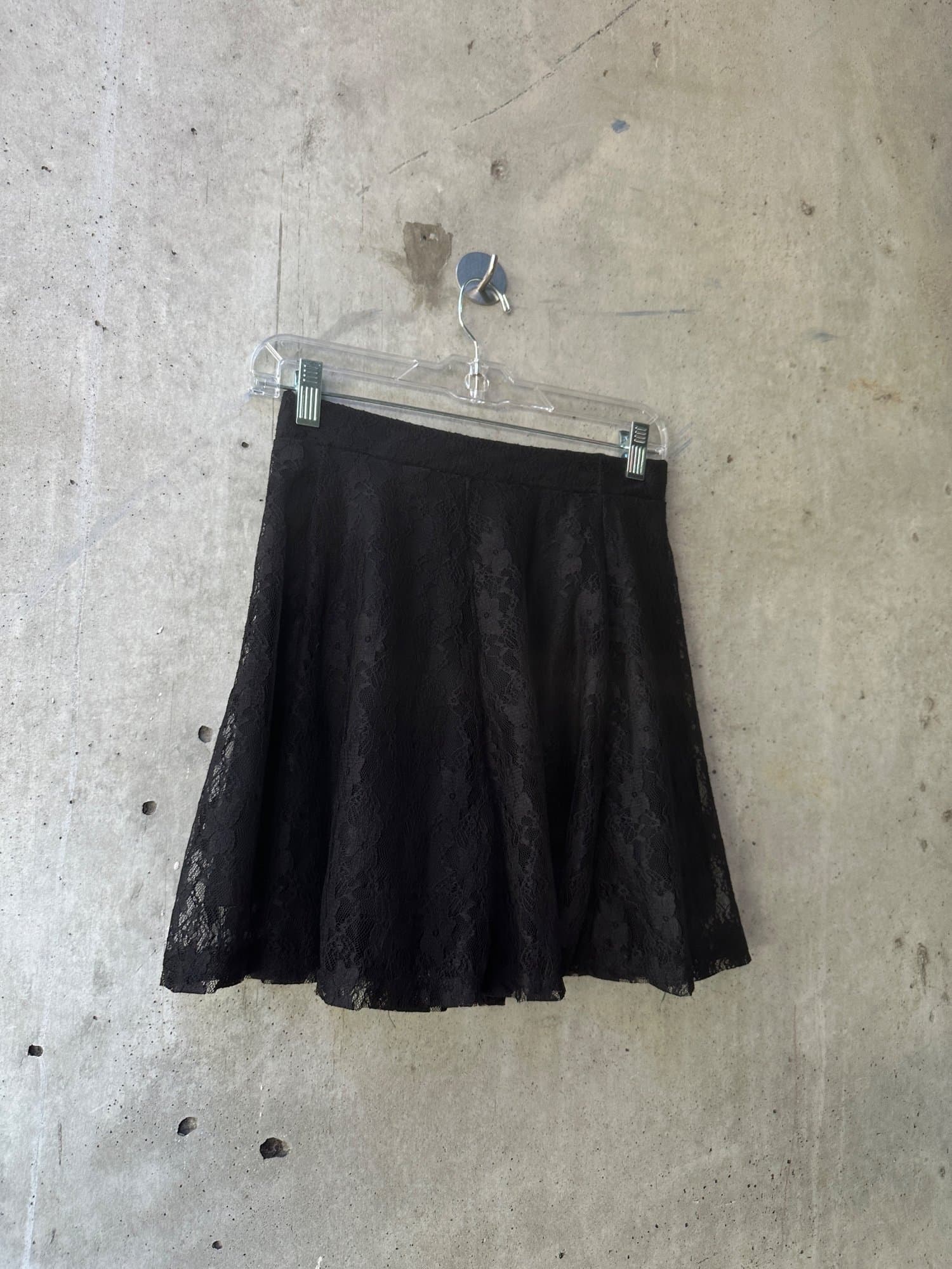 2000s-2010s Sociology Black Lace Skater Skirt