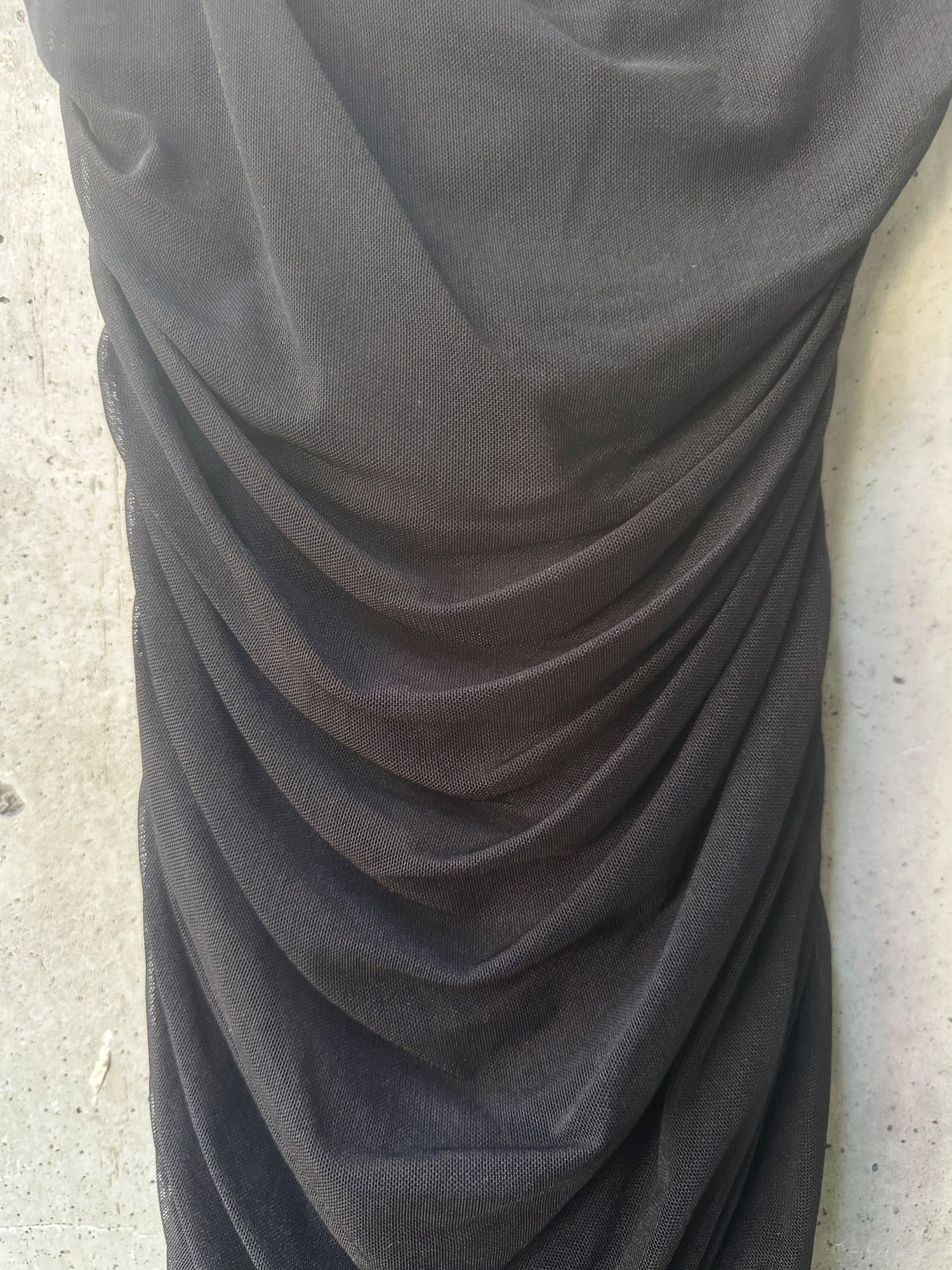 2010s-2020s disclosure Black Ruched Bodycon Dress