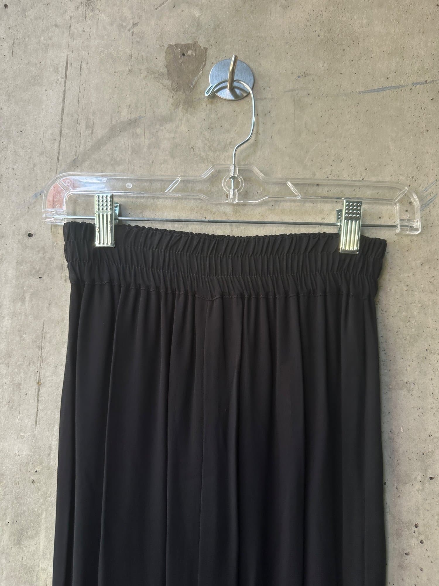 1990s-2000s Dorothy Schoelen Platinum Sheer Pleated Wide Leg Pants