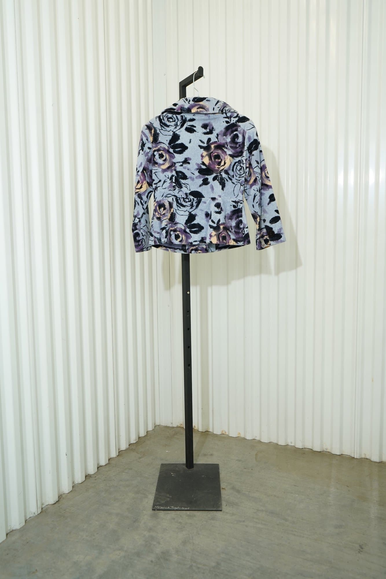 Y2K Odille Watercolor Rose Print Rpimded Shawl Portrait collar Cropped Jacet