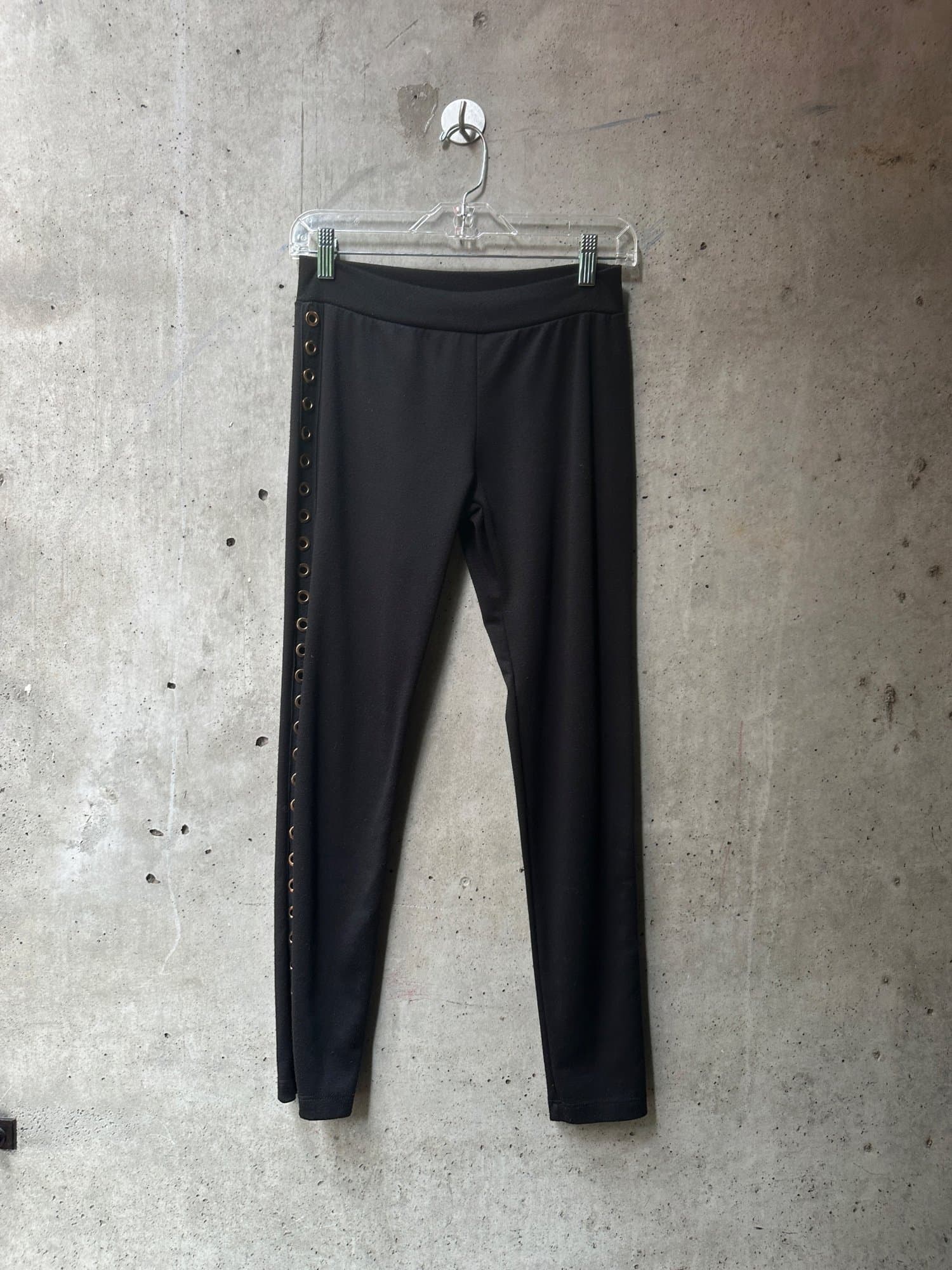 Black Leggings with Grommet Detail