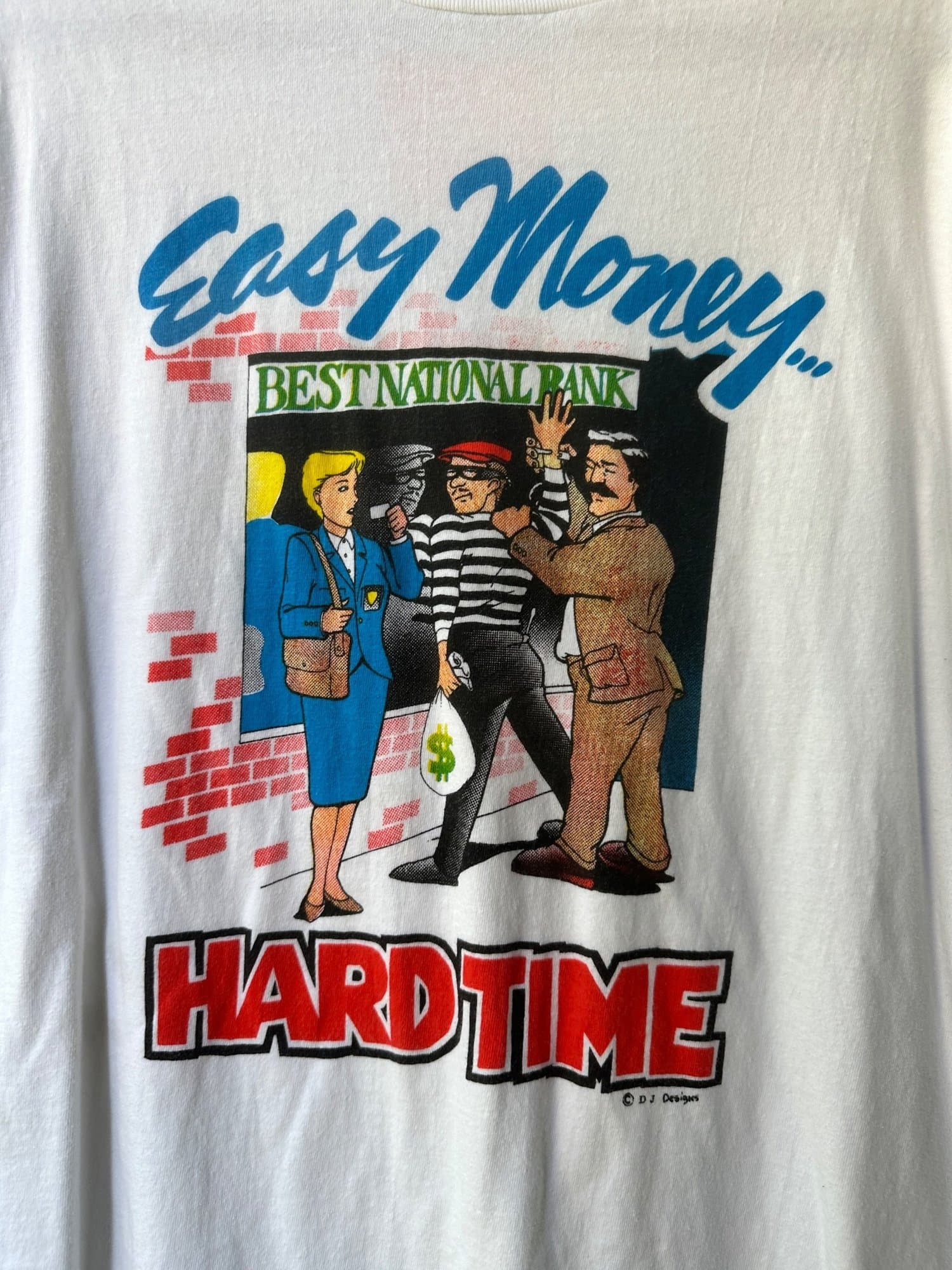 1990s Easy Money Hard Time Graphic T-Shirt