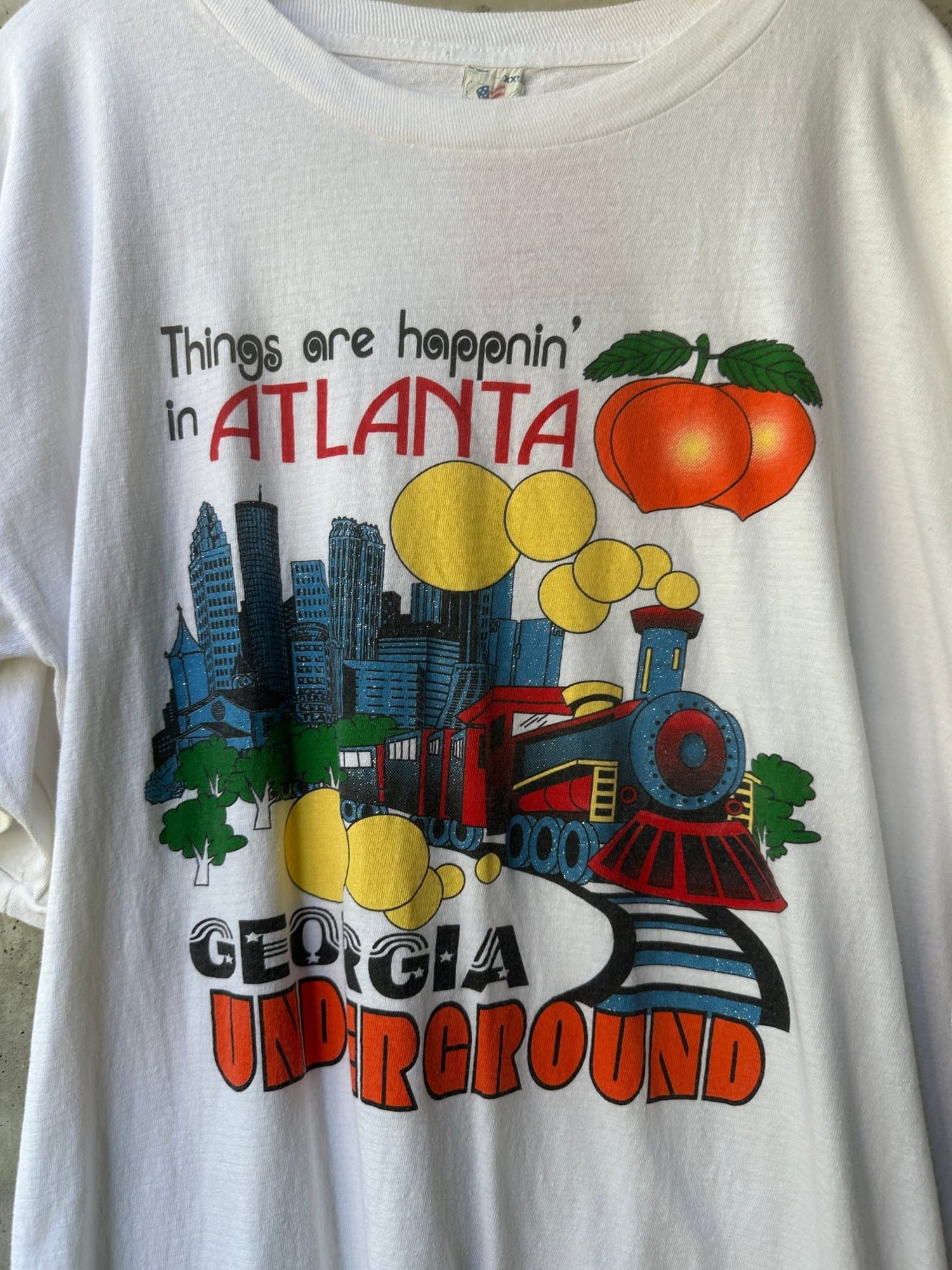 1990s T-USA Vintage White ATL Underground T-Shirt
