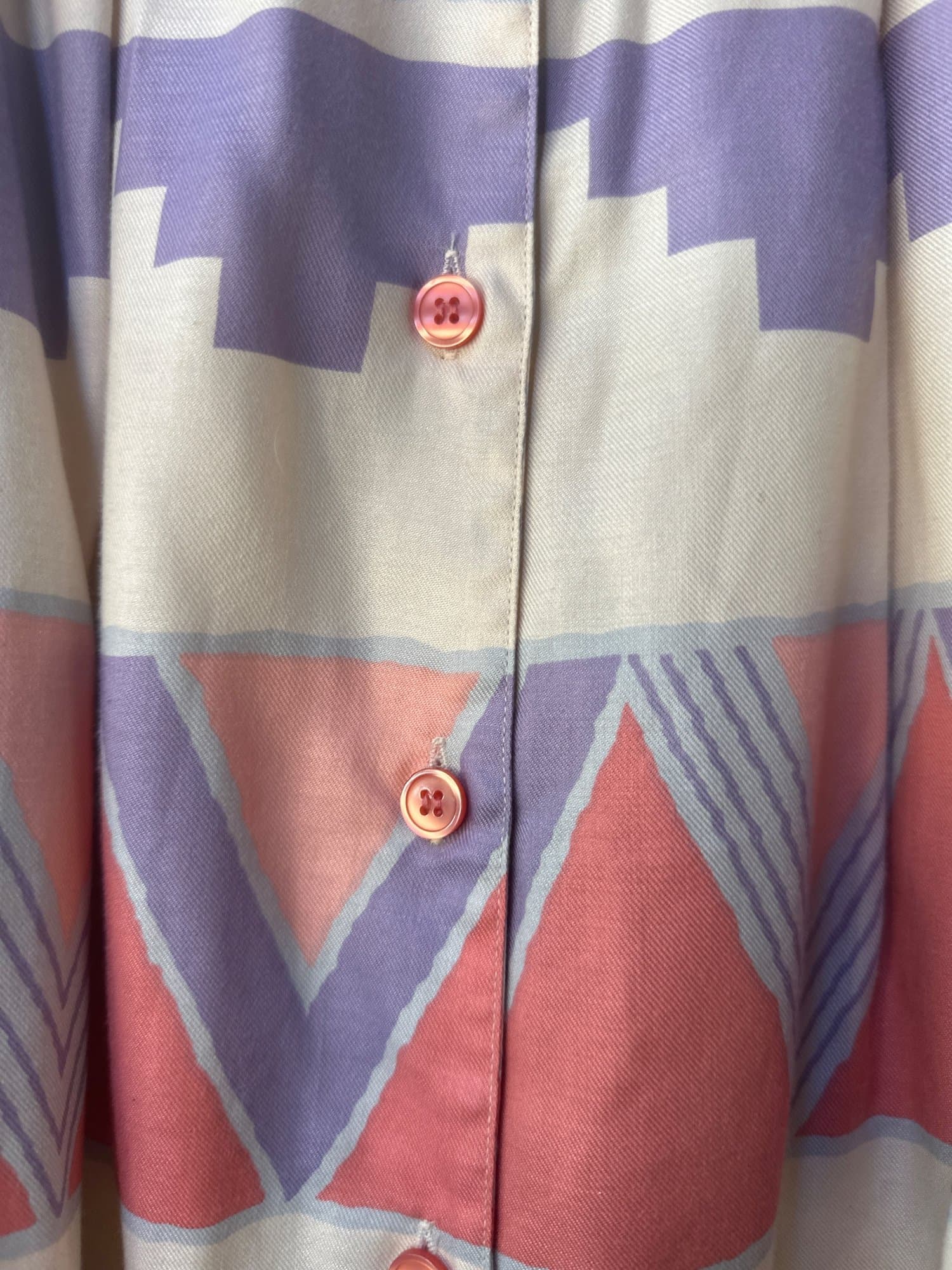 1980s Ice Aztec Print Button-Front Pleated Midi Skirt