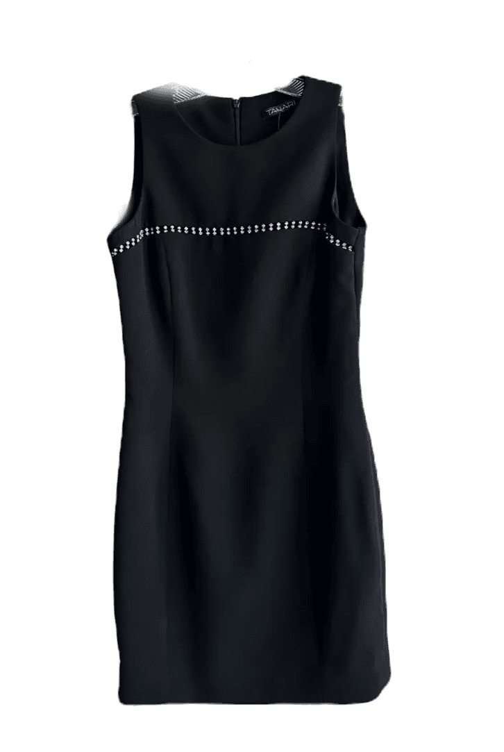 Tahari Black Rhinestone Mini Dress