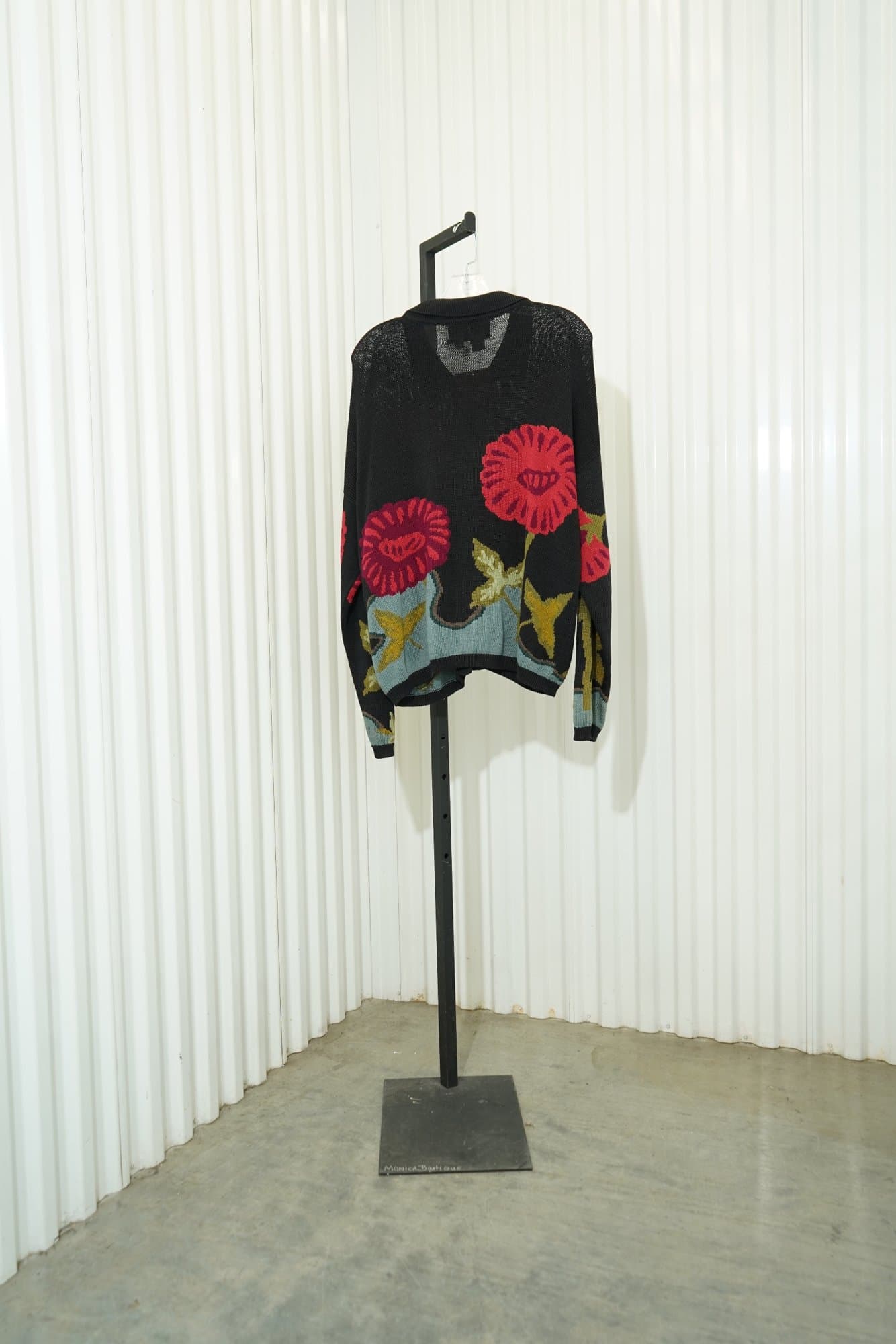 1990s Peruvian Connection 100% Pima Cotton floral cardigan