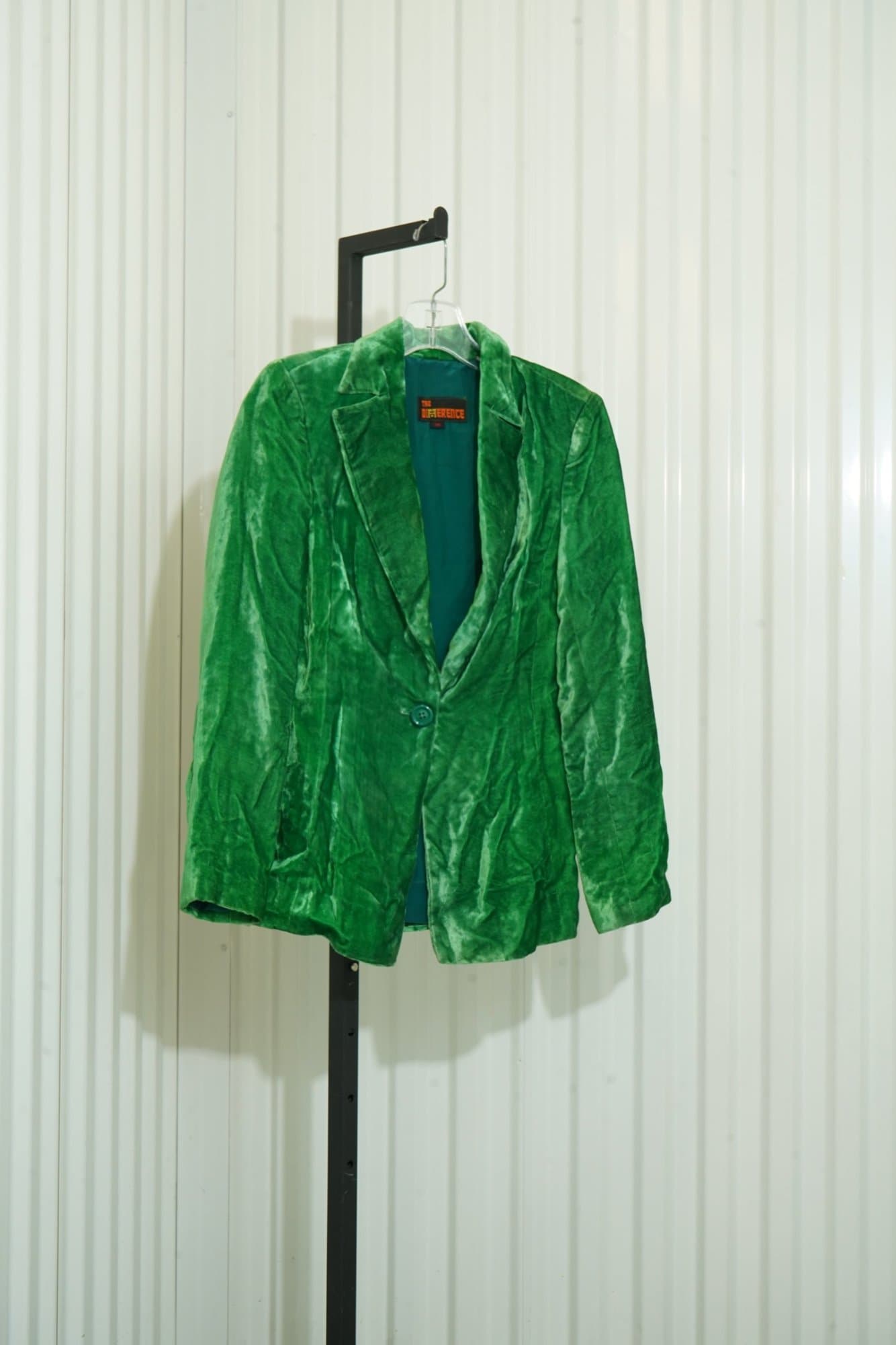 1970s The Difference Green Crushed Velvet Blazer