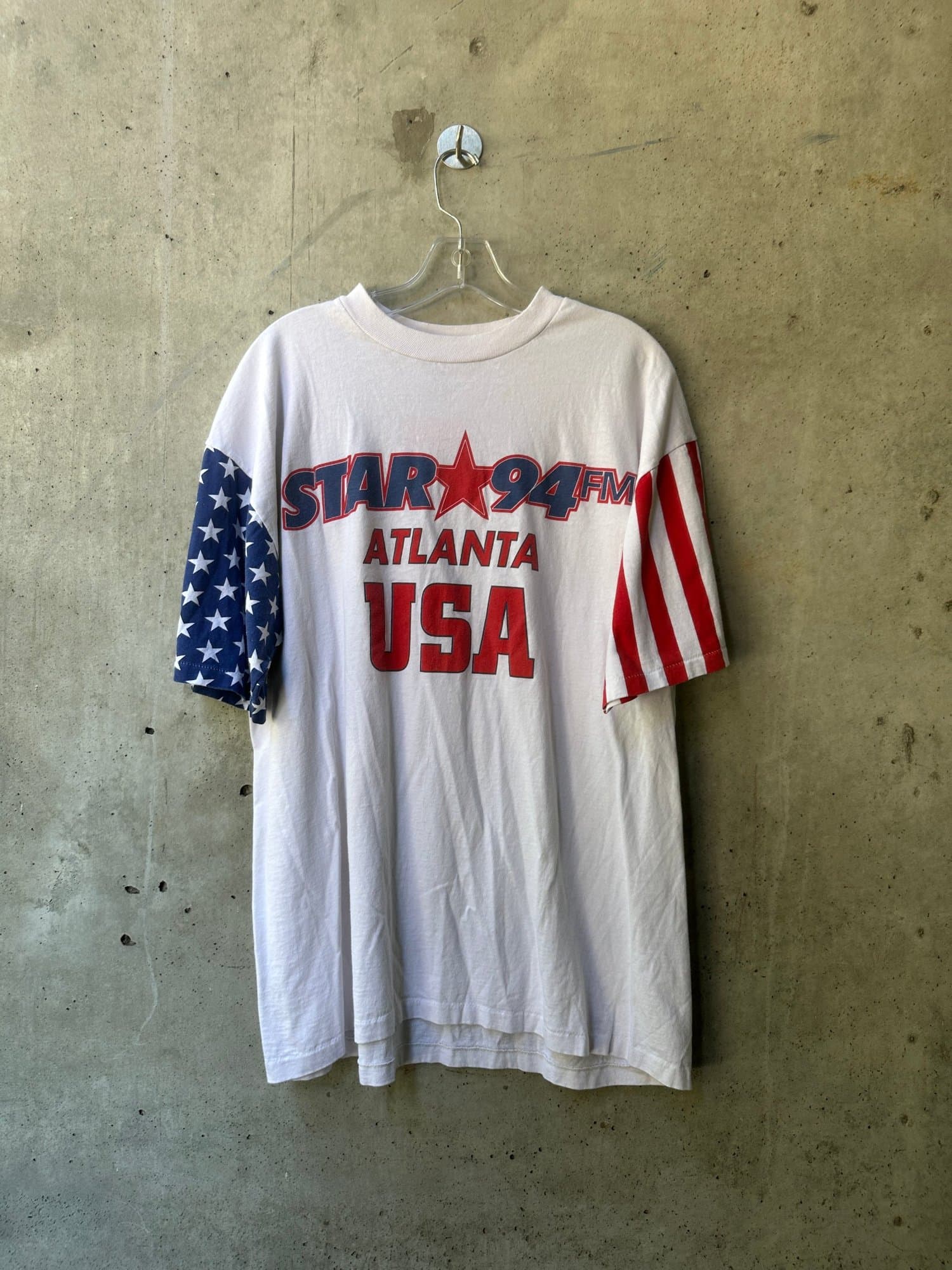 1990s-2000s L.A. Sportswear Atlanta 94.5 American Flag T-Shirt