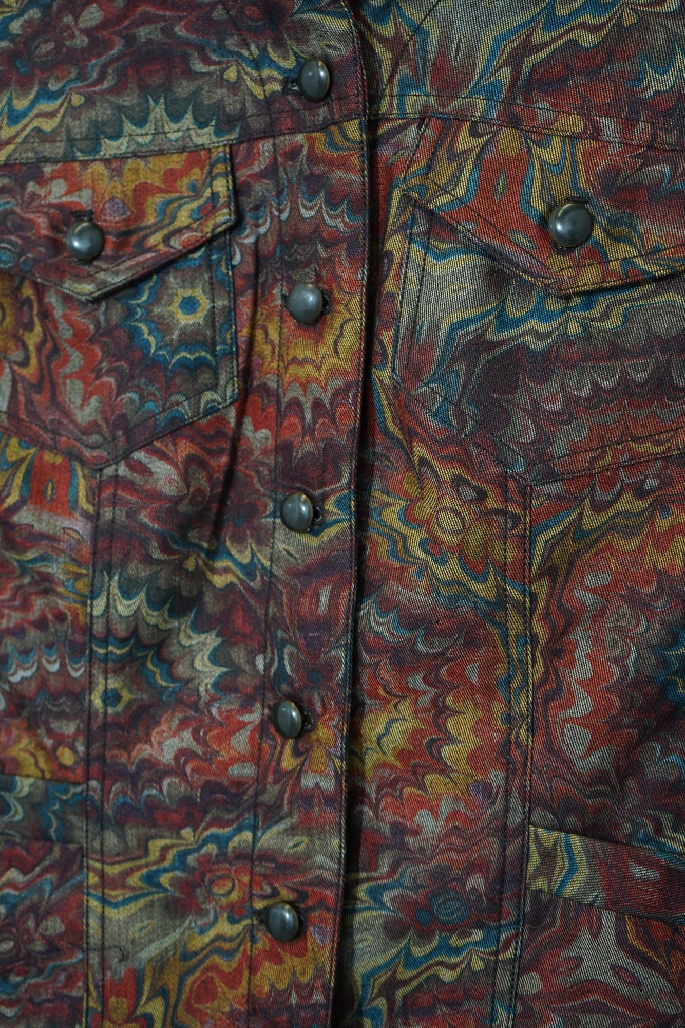 80s Coldwater Creek button-up jacket with colorful marbled print