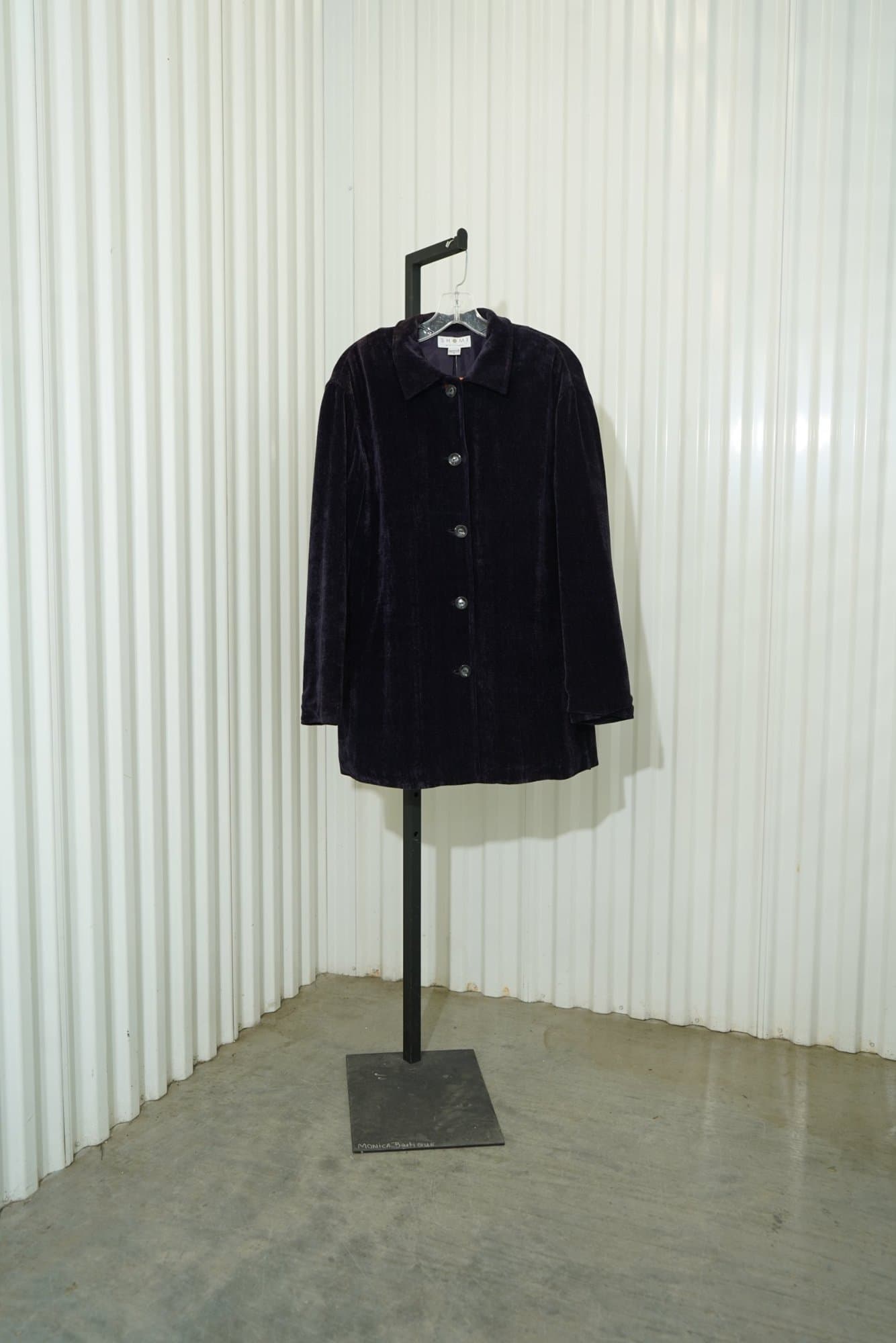 90s Shomi by Miller Shor Eggplant Plus velvet button Front-Jacket
