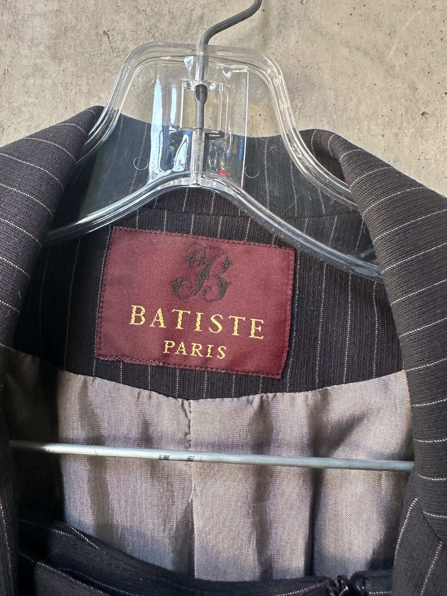 1980s-1990s BATISTE Pinstripe Blazer and Trouser Suit Set