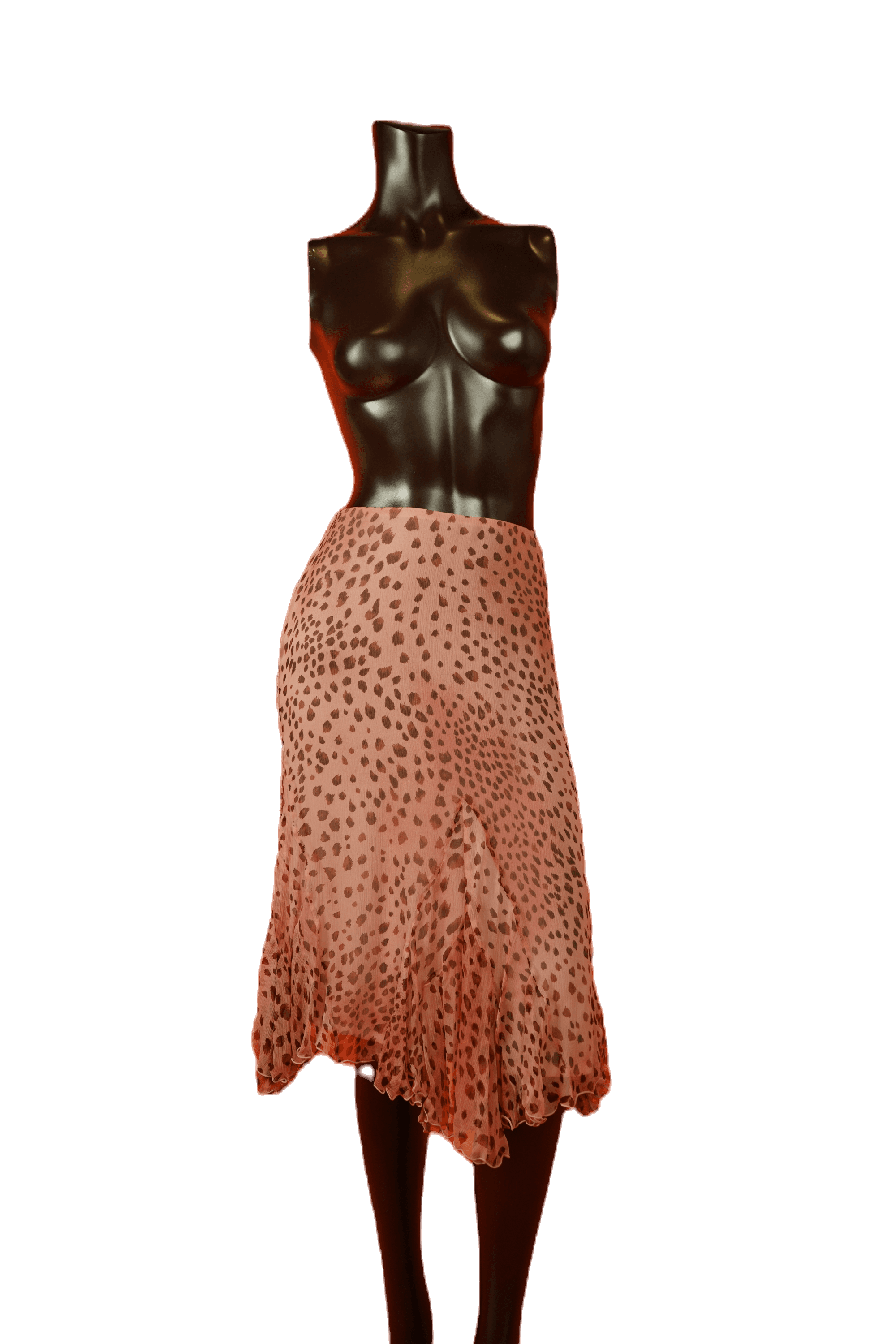 Dana Buchman Petite Pink Cheetah Silk Skirt
