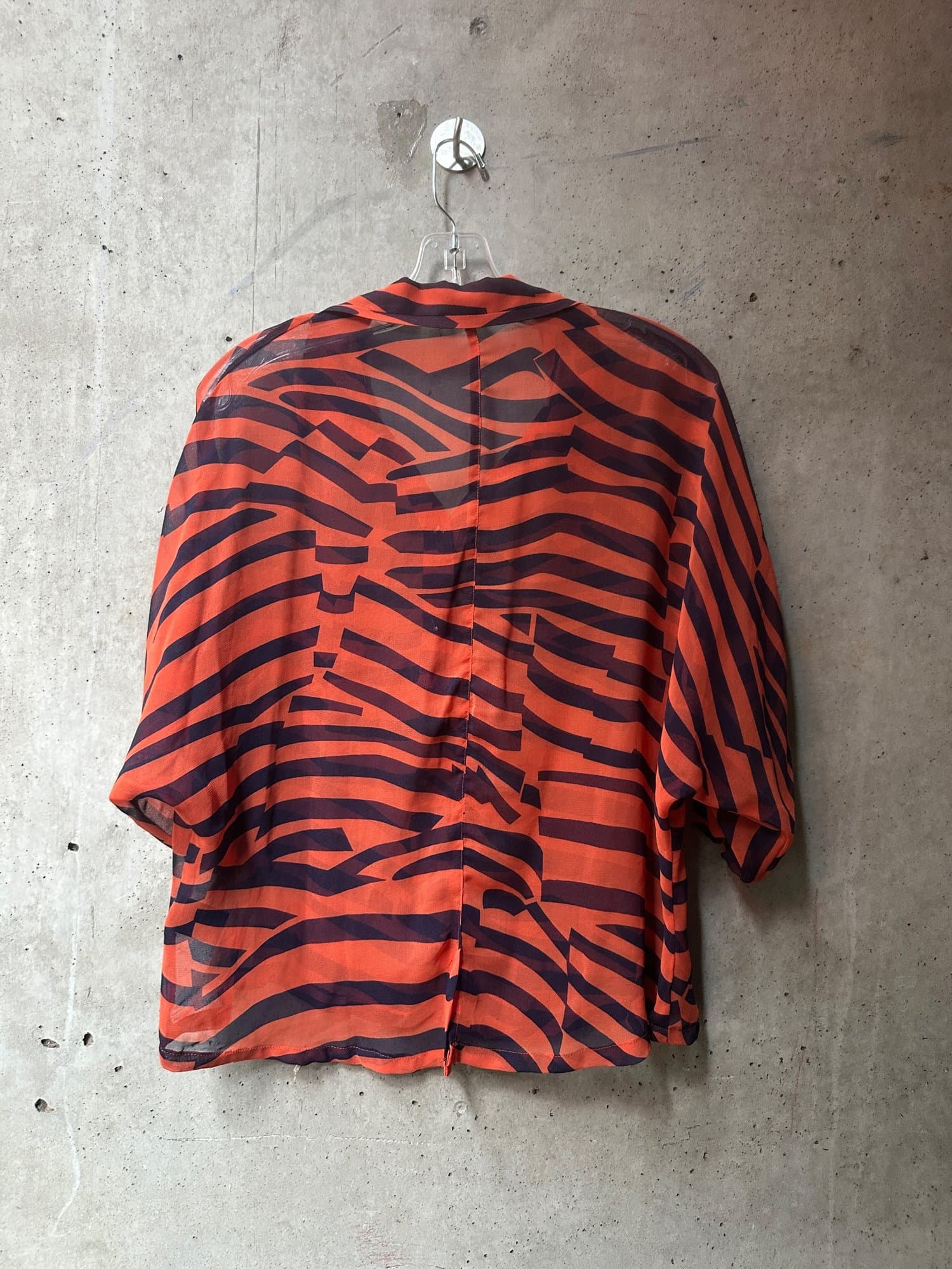 2000s-2010s Papaya Zebra Print Blouse