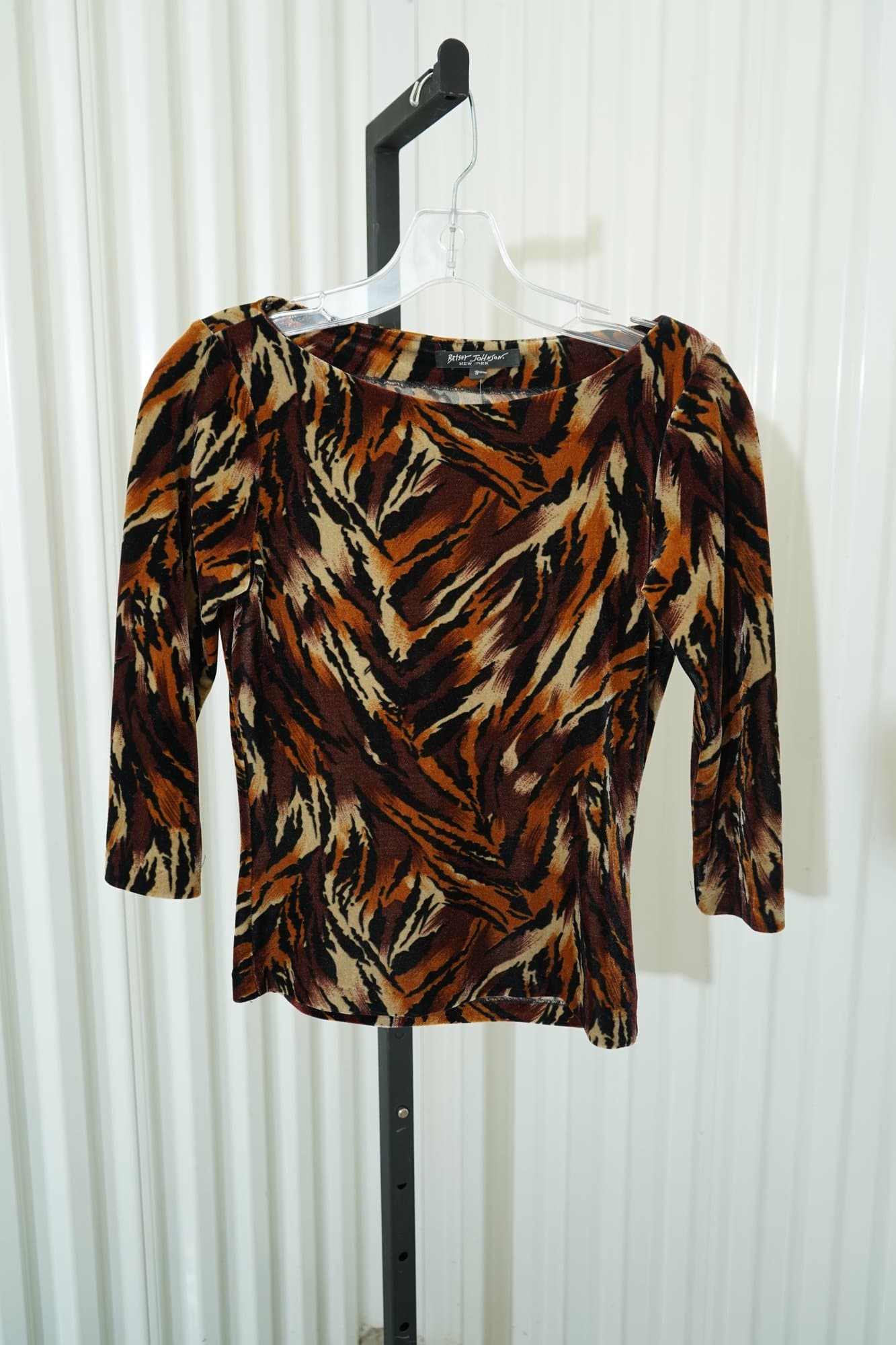 Betsey Johnson New York 2000s Betsey Johnson Brown Mulit Velvet Animal Print 3/…