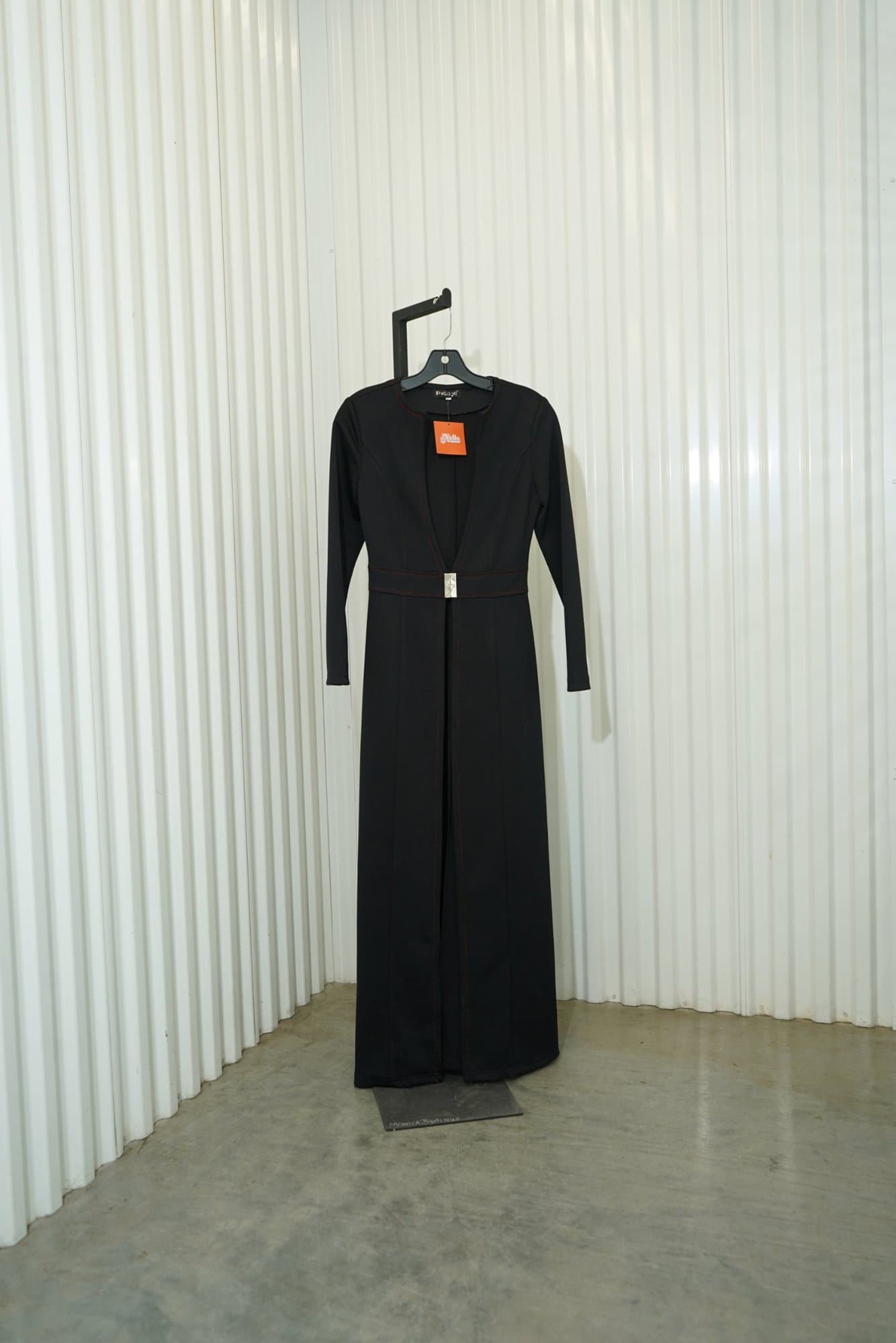 2000s-2010s PiaoYa Long Black Belted Coat Dress
