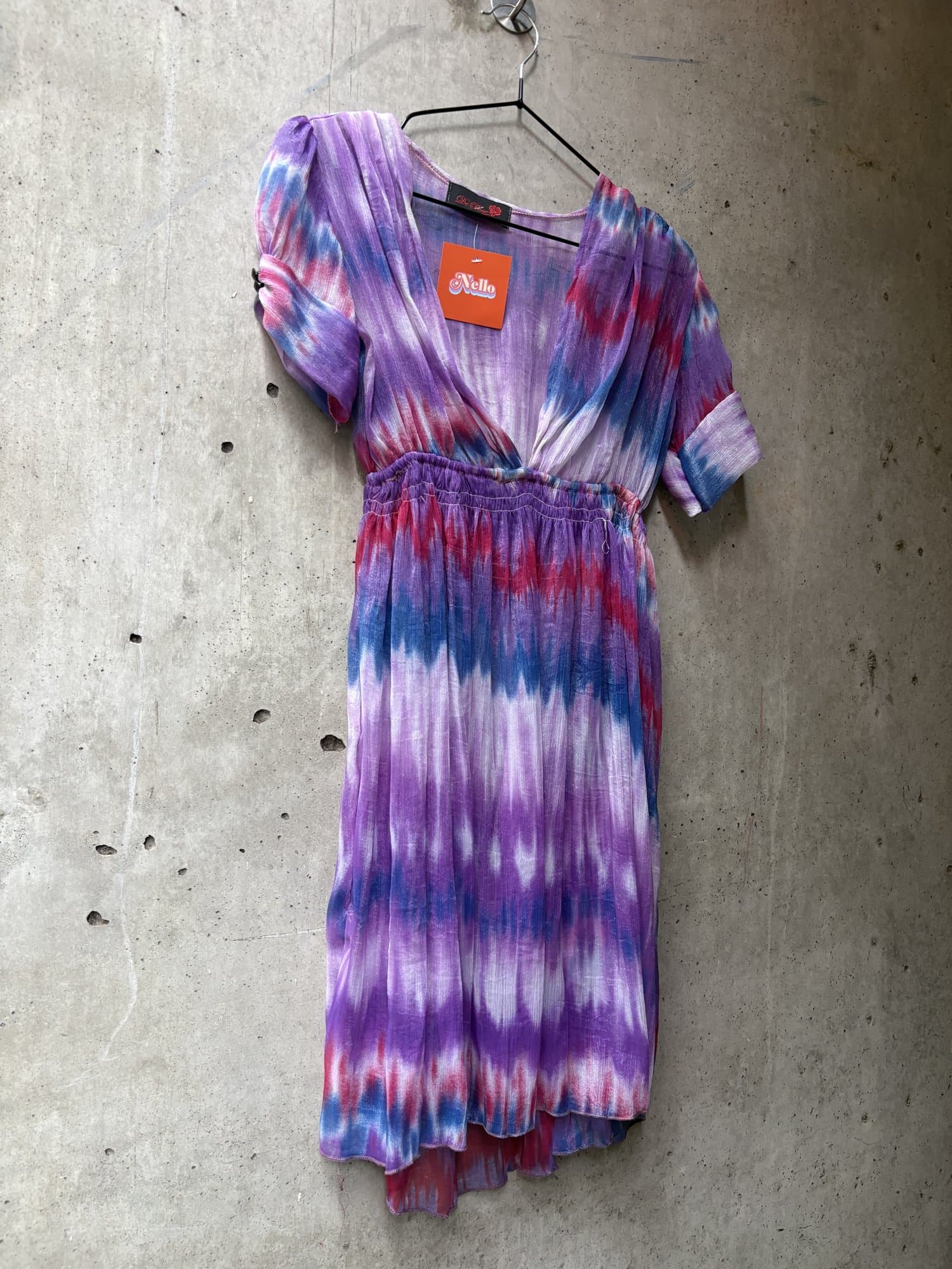2000s De Rose Tie-Dye Wrap Dress