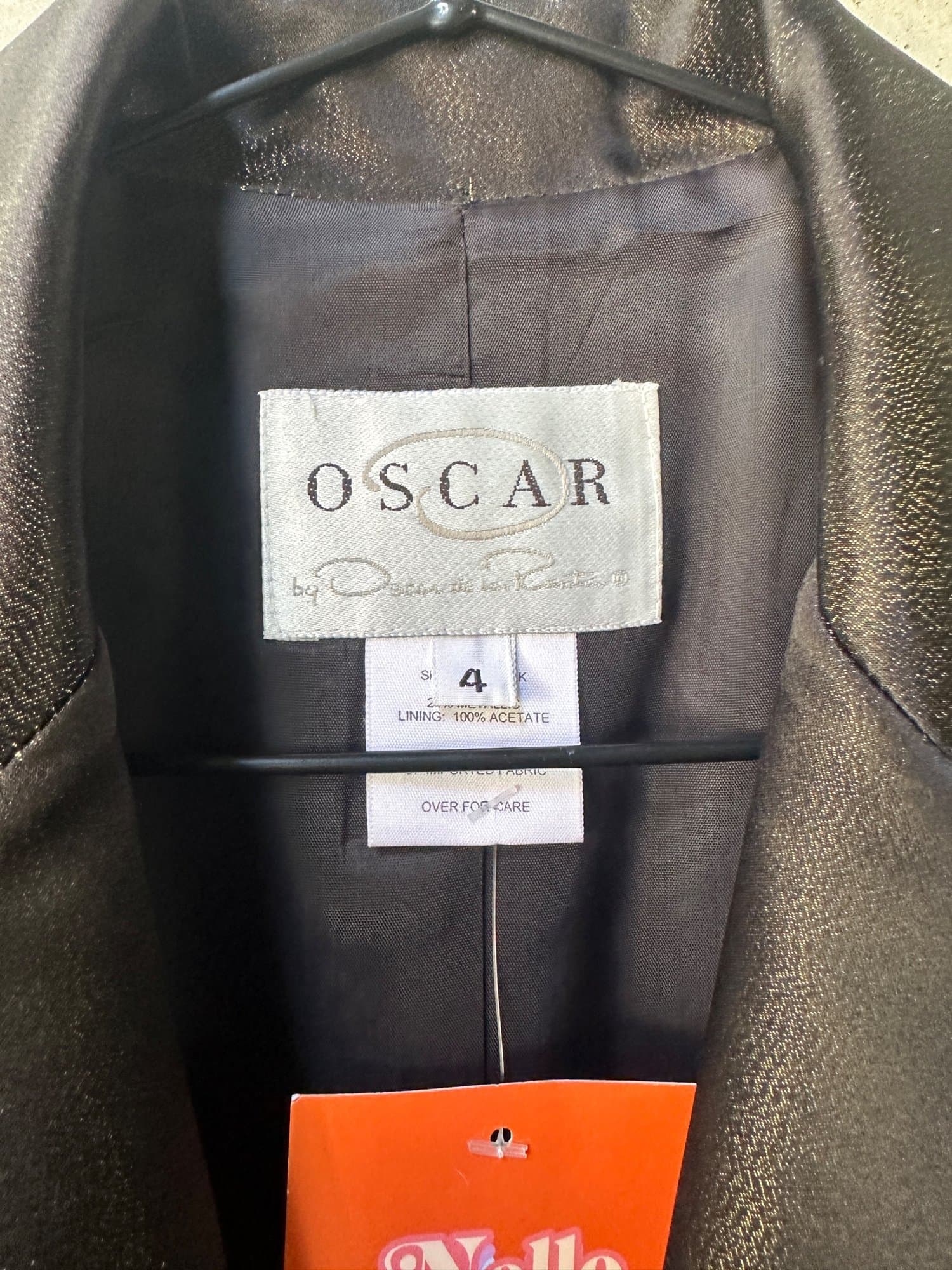 90s Oscar Satin Single-Button Blazer