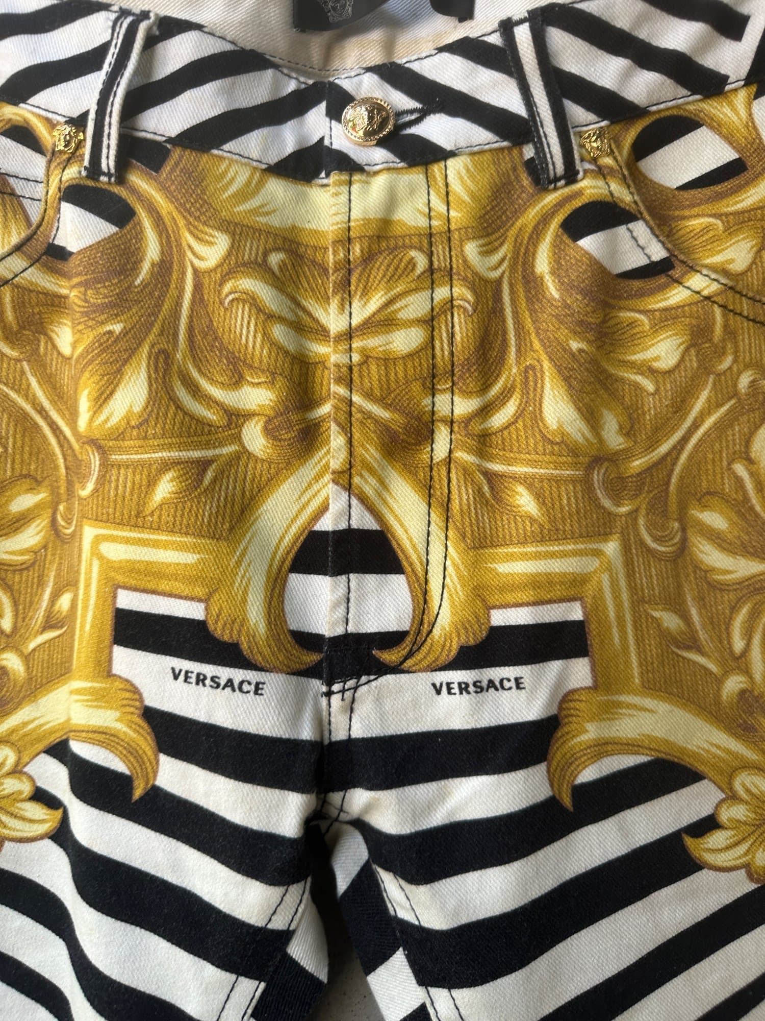 2010s-2020s Striped Versace Pants