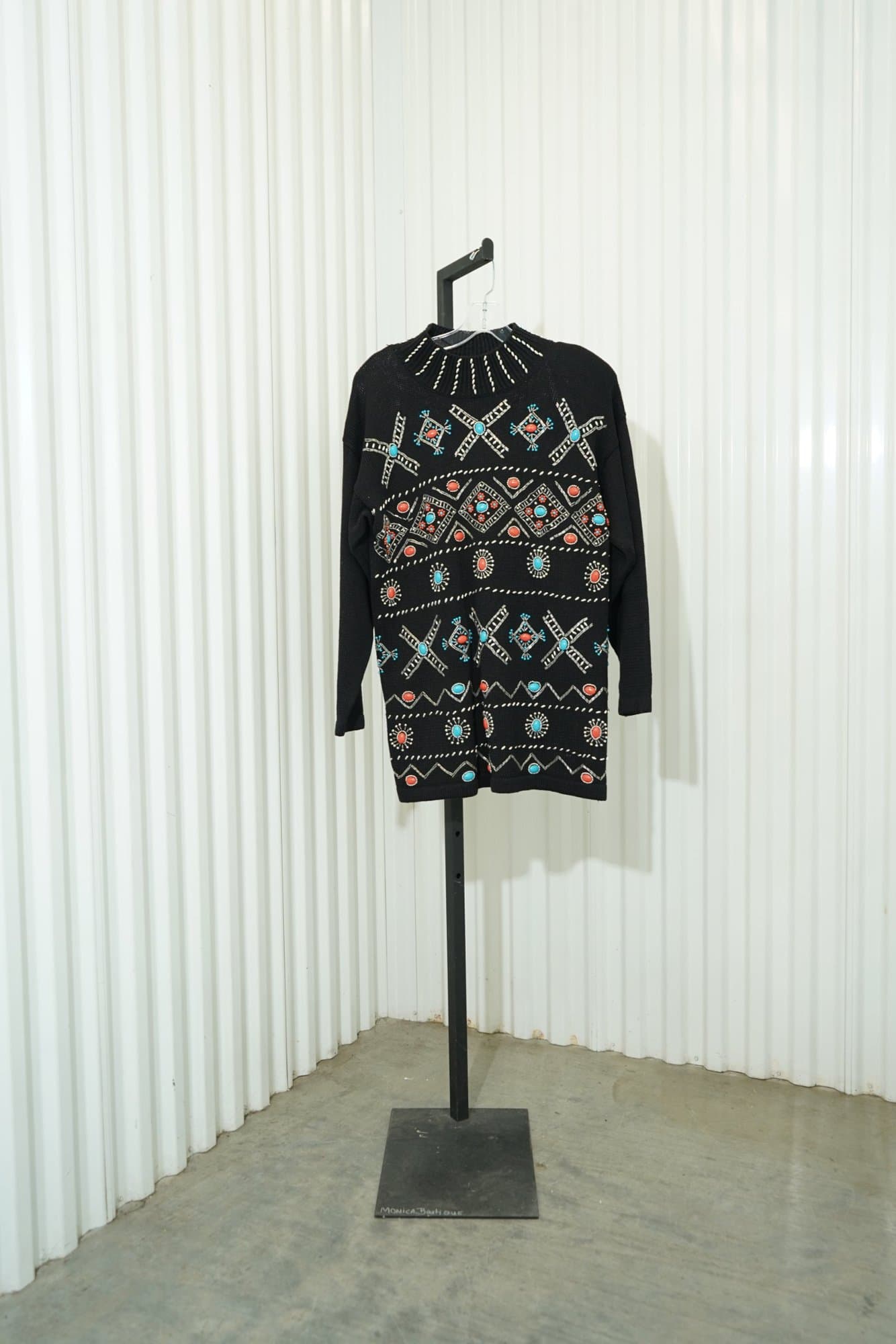 1990s Victoria Jones Southwestern Beaded Sweater