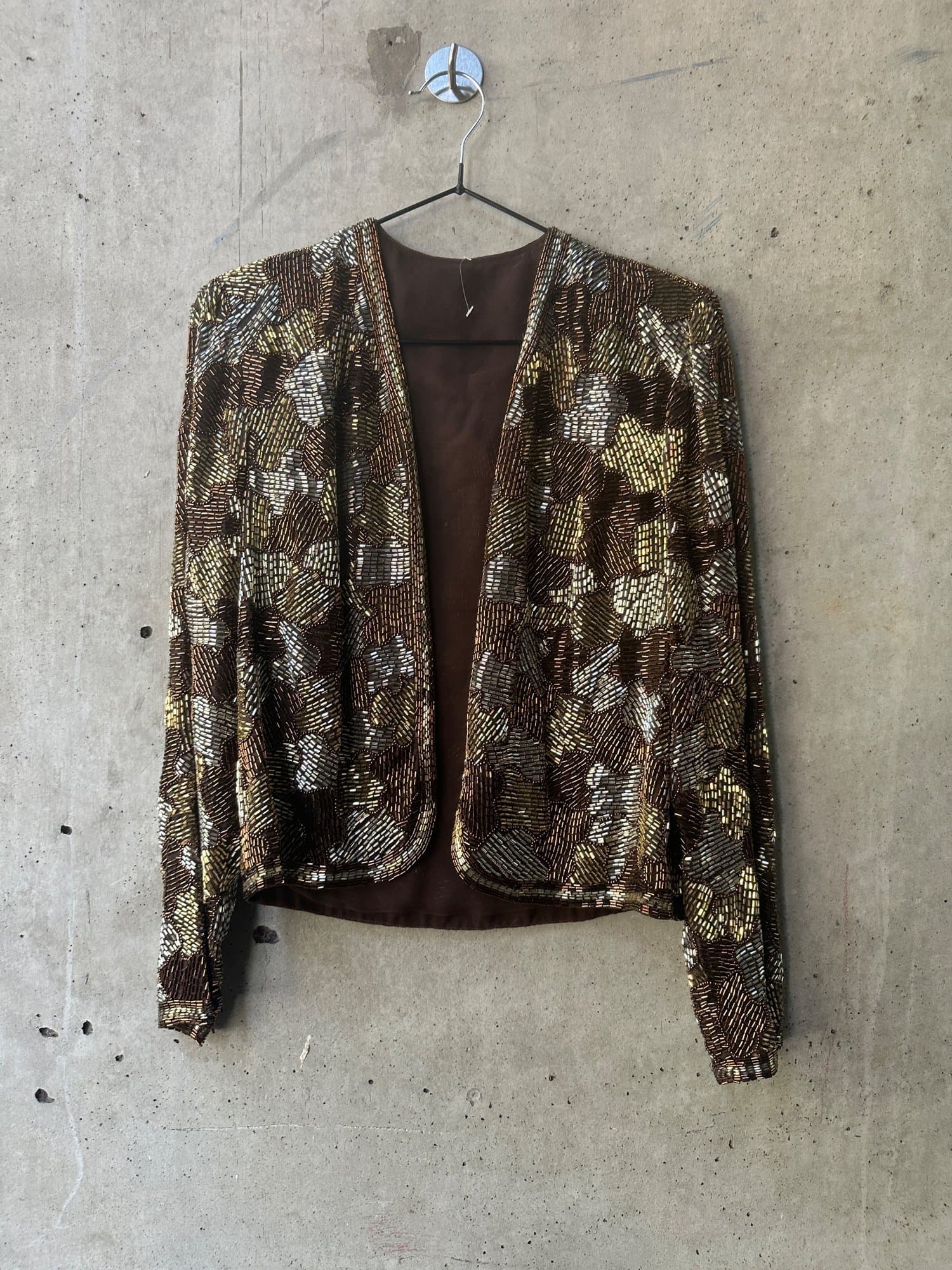 1980s Victoria Royal Ltd. Sequin Beaded Evening Jacket