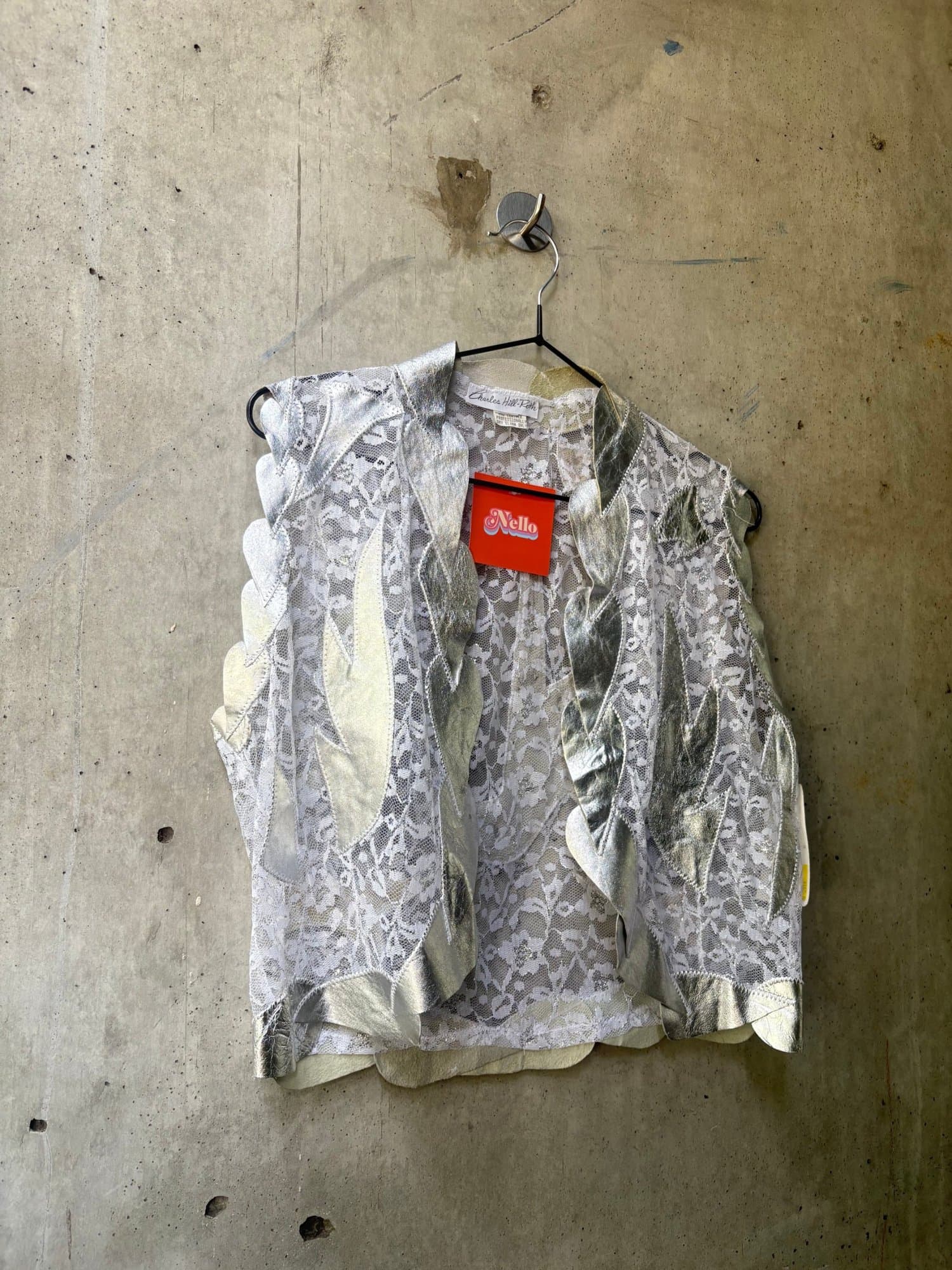 1980s Charles Hill-Roth Sheer Lace Cropped Vest