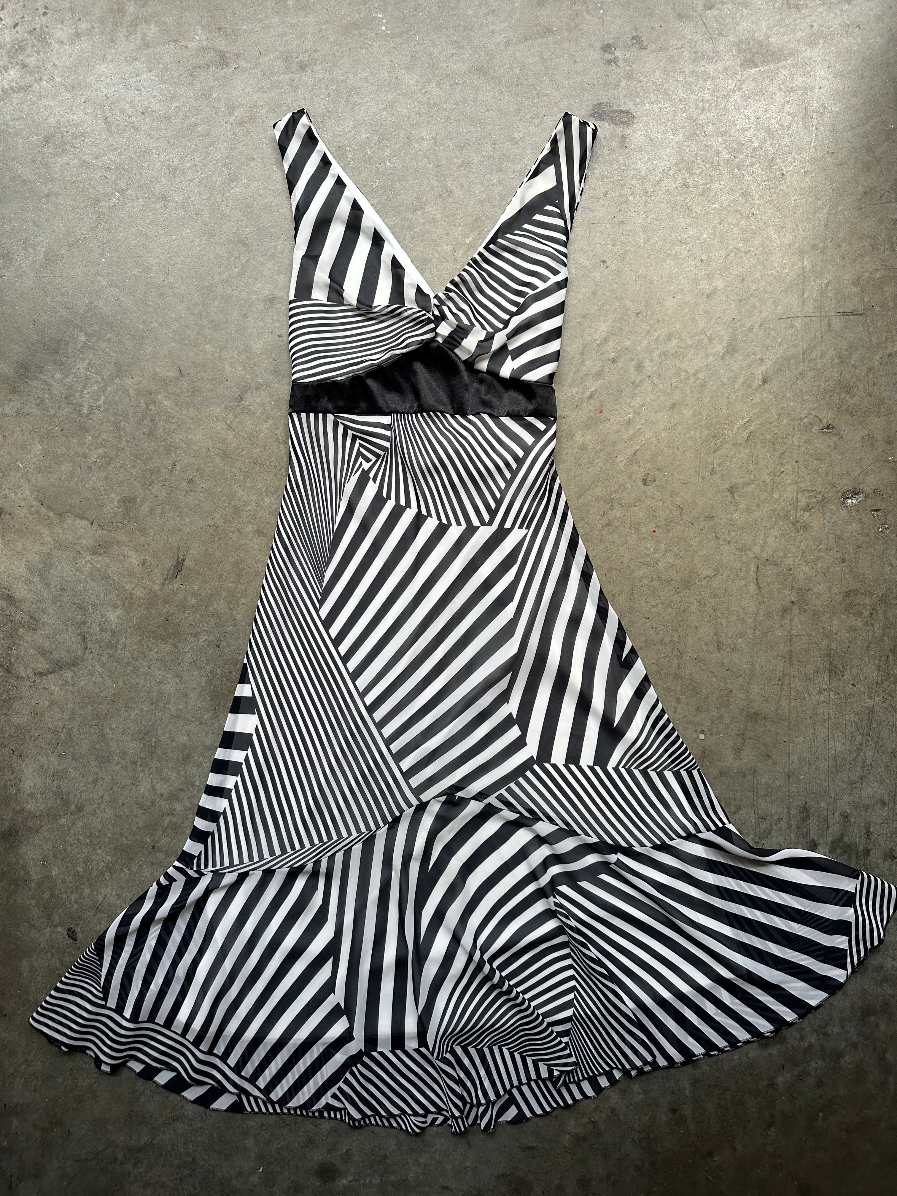 Teeze Me Black & White Striped Dress