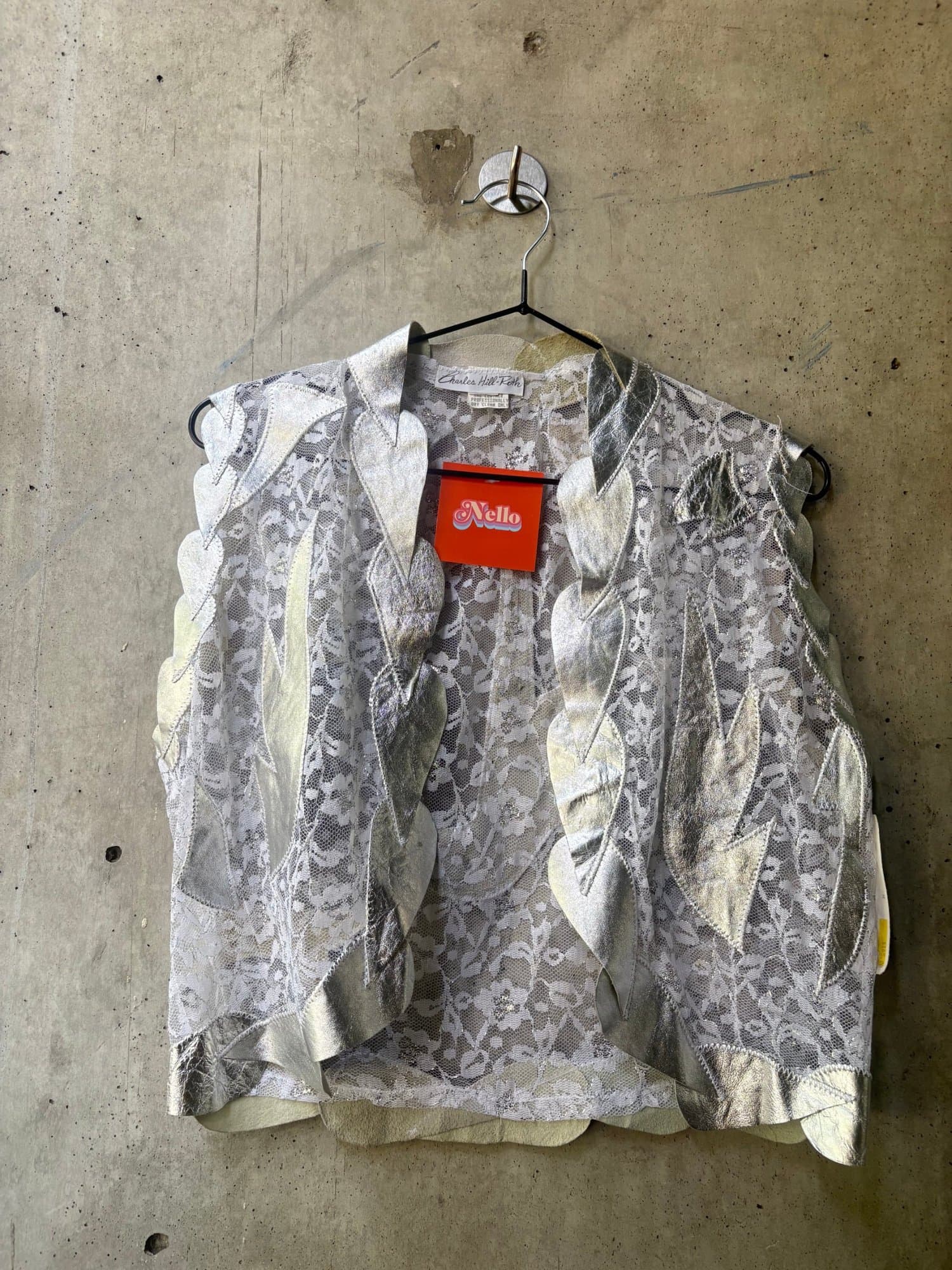 1980s Charles Hill-Roth Sheer Lace Cropped Vest