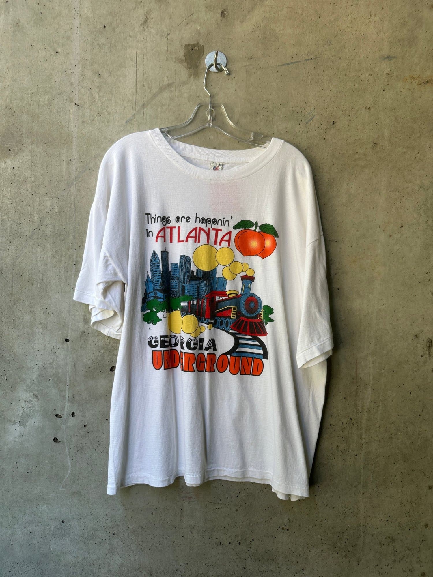 1990s T-USA Vintage White ATL Underground T-Shirt