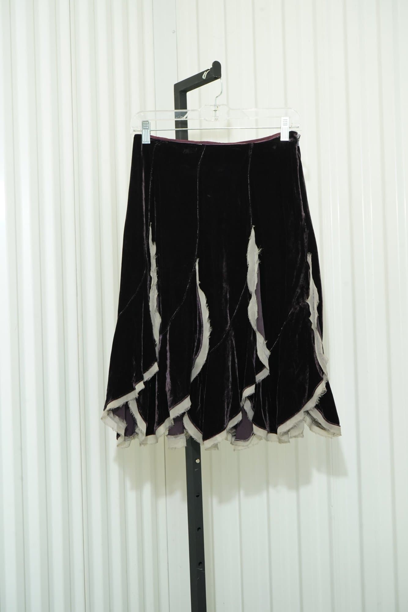 2000s-2010s odille Purple Velvet Flared Skirt