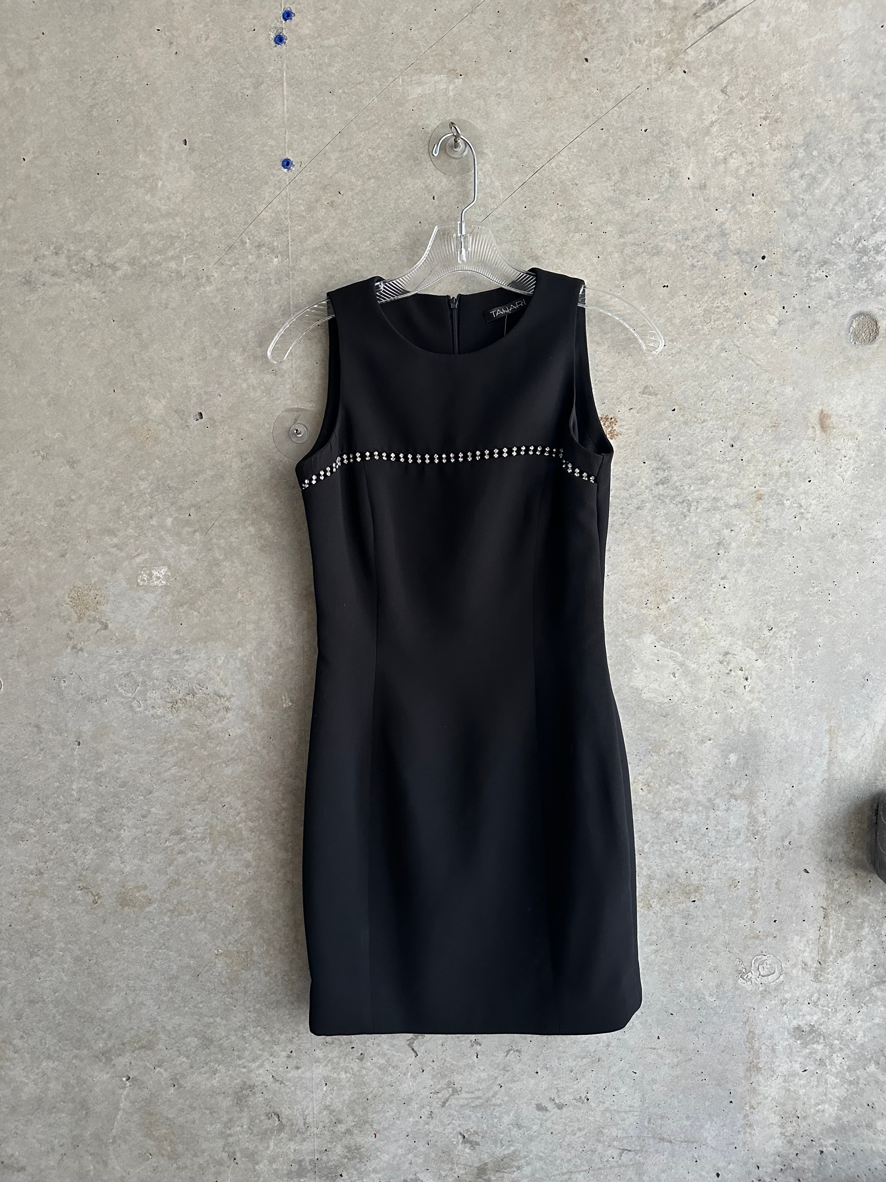 Tahari Black Rhinestone Mini Dress