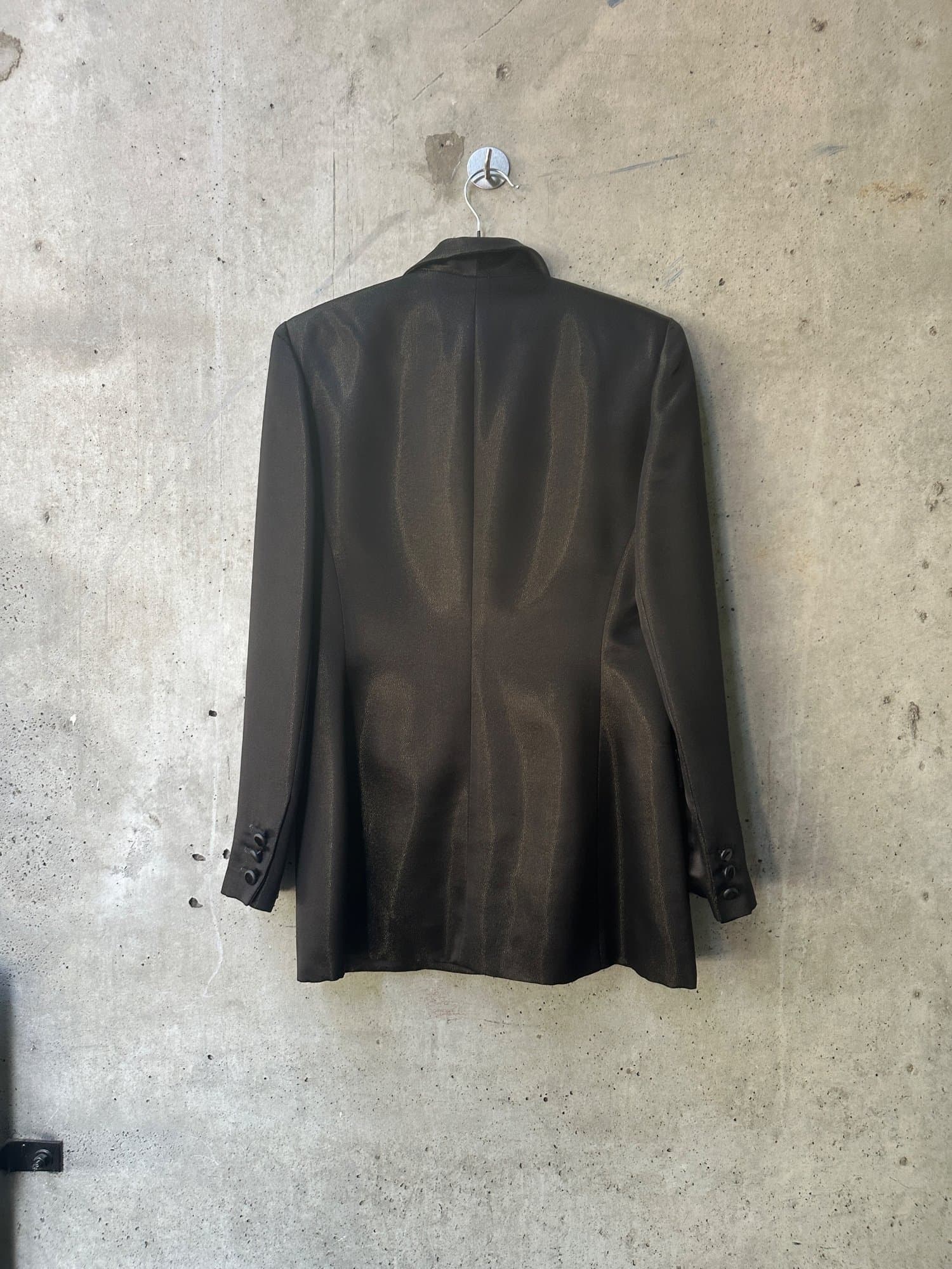 90s Oscar Satin Single-Button Blazer