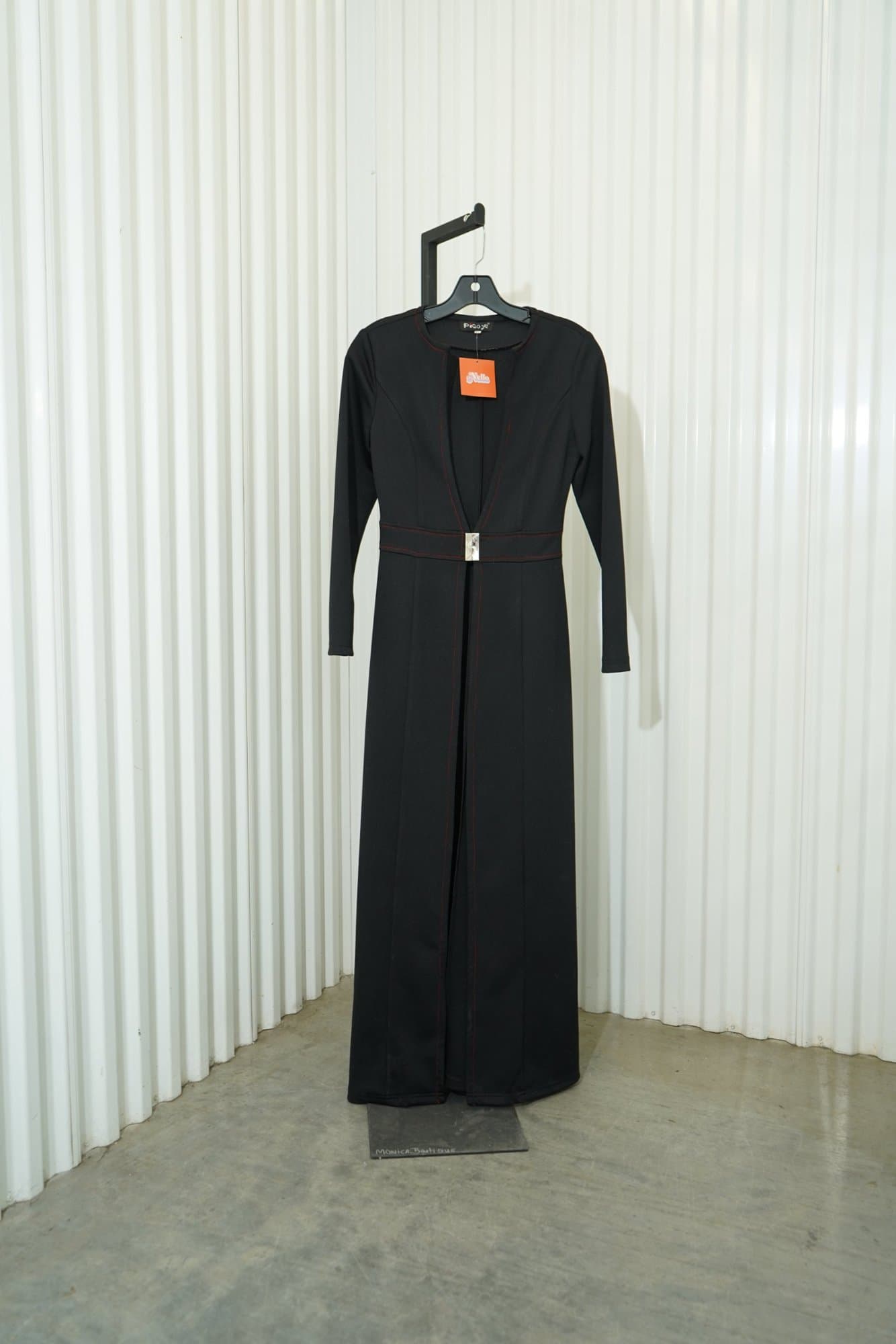 2000s-2010s PiaoYa Long Black Belted Coat Dress