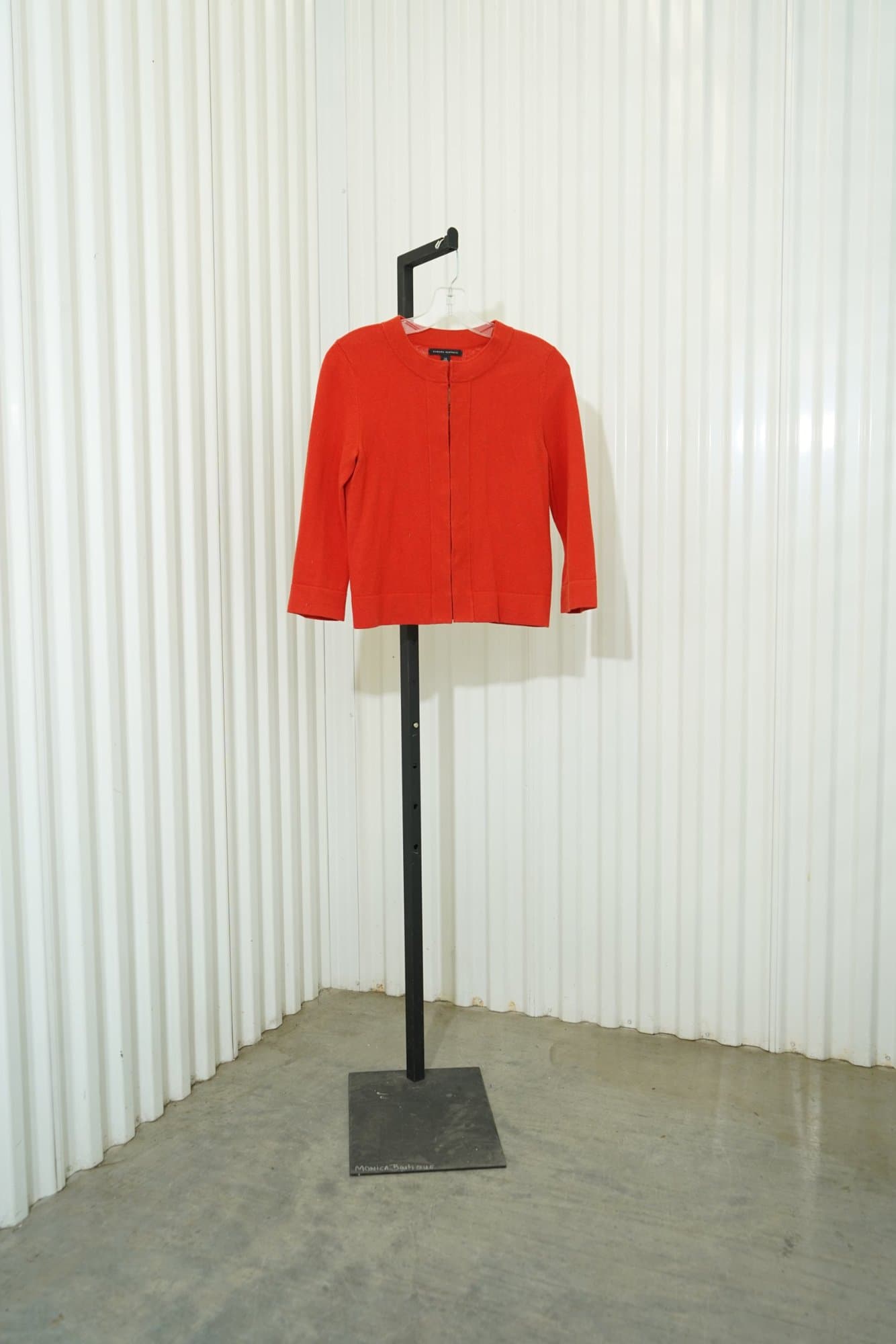 2000s-2010s Banana Republic Red Knit Cardigan Sweater
