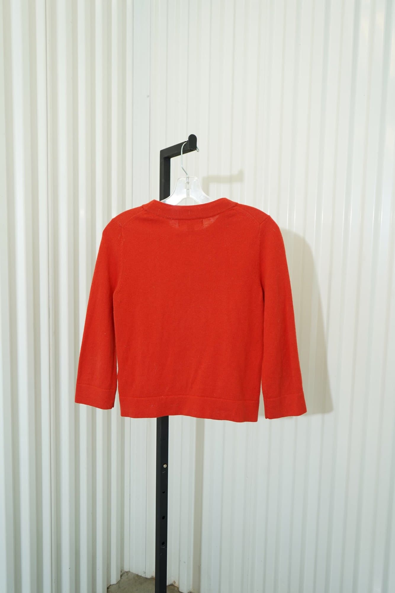 2000s-2010s Banana Republic Red Knit Cardigan Sweater