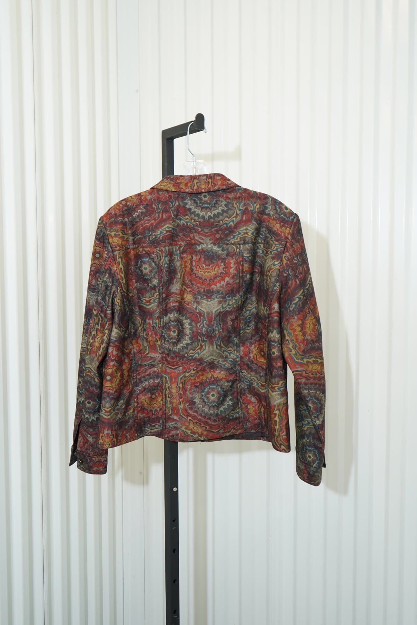 80s Coldwater Creek button-up jacket with colorful marbled print