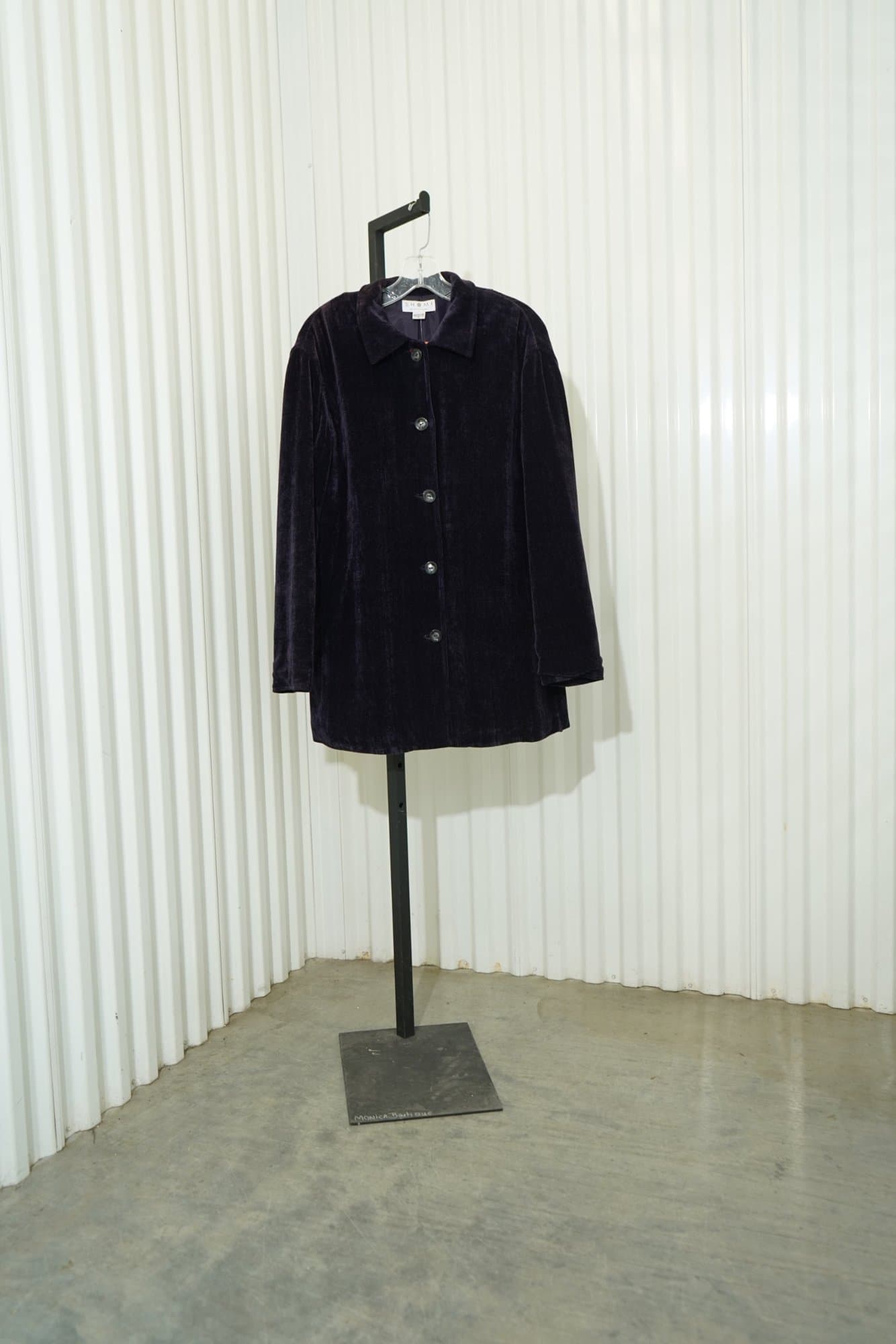 90s Shomi by Miller Shor Eggplant Plus velvet button Front-Jacket