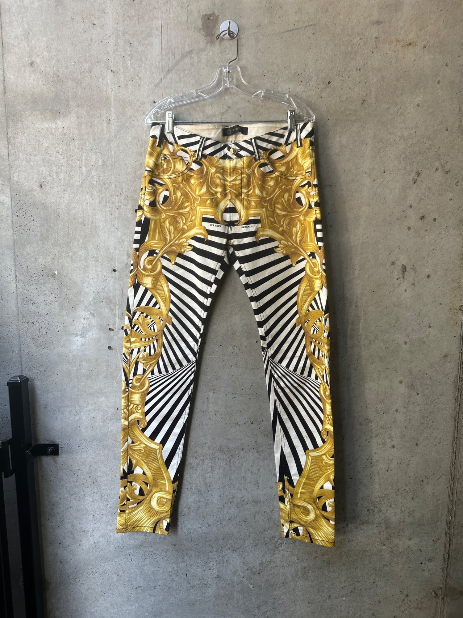 2010s-2020s Striped Versace Pants