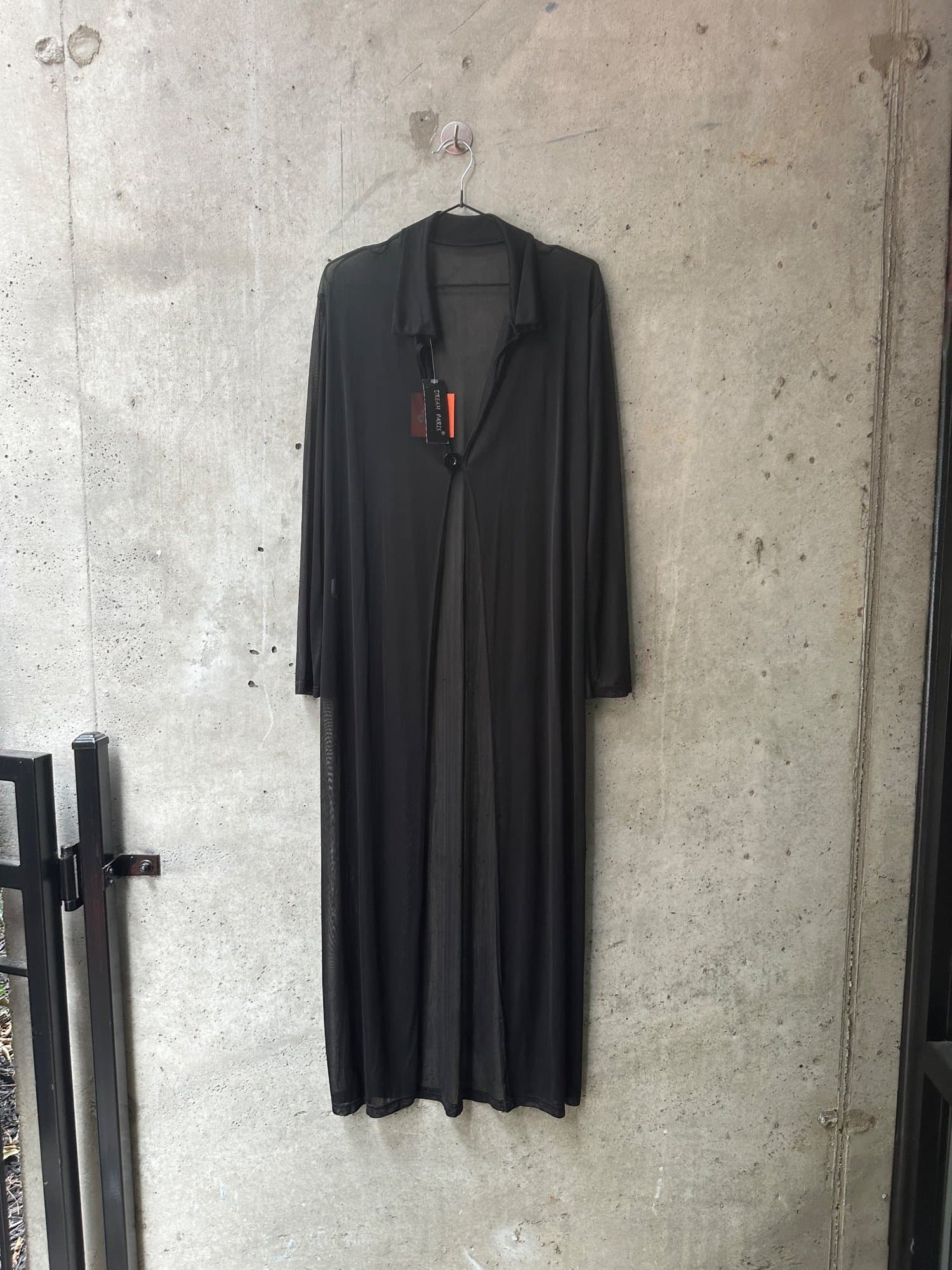 2000s-2010s DREAM PARIS Sheer Black Long Duster Cardigan
